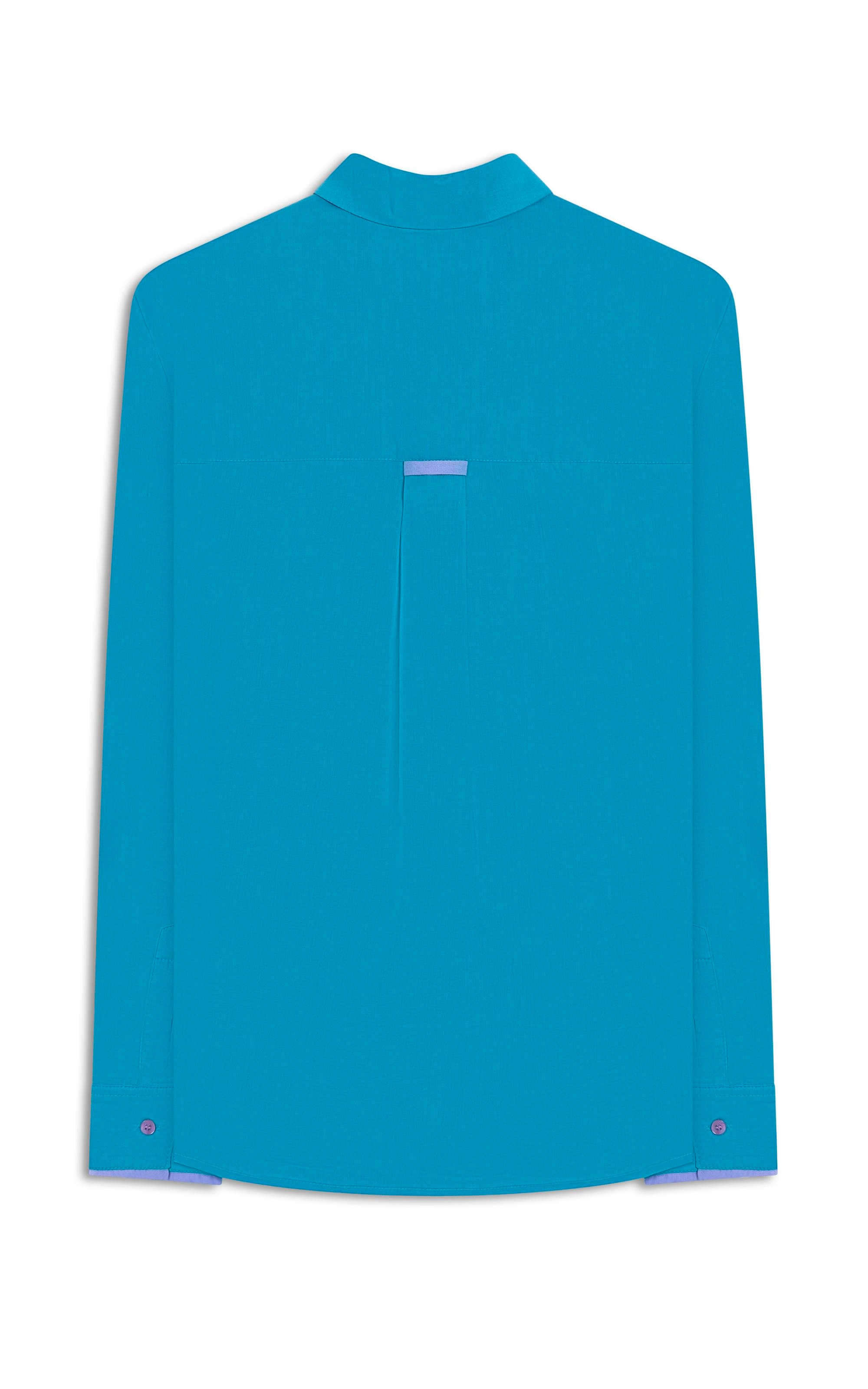 Camisa Emy Voil Algodao Turquesa