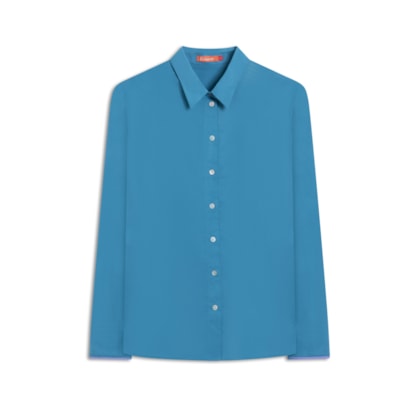 Camisa Emy Voil Algodao Turquesa