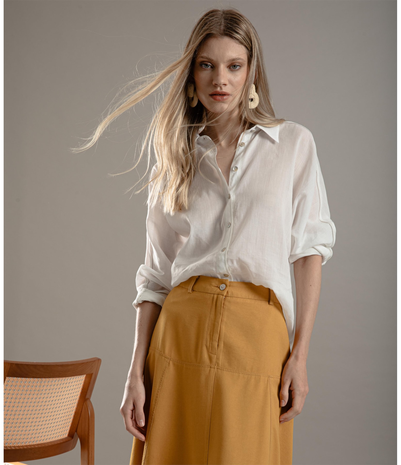 Camisa Enid Rami Blend Branco