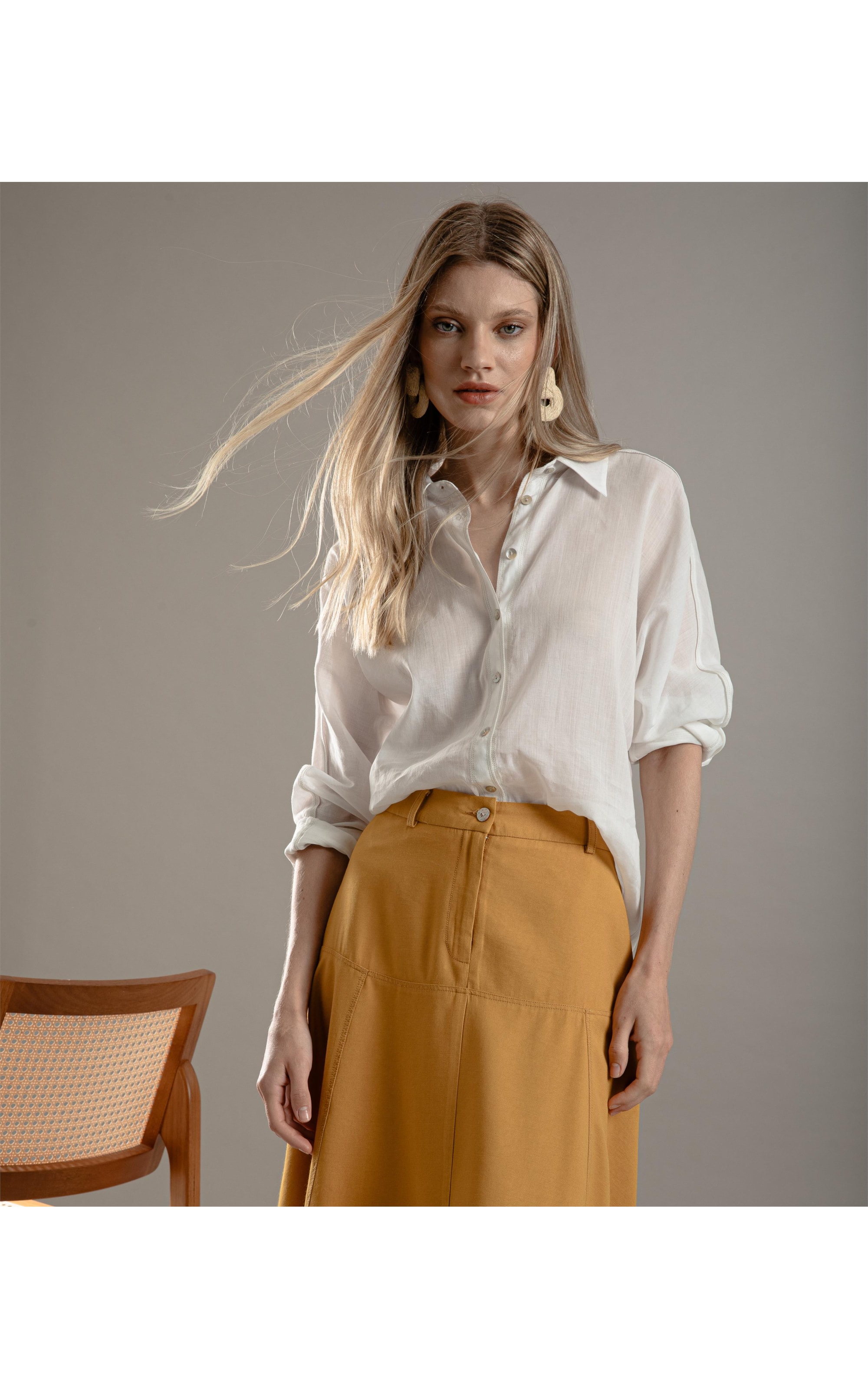 Camisa Enid Rami Blend Branco