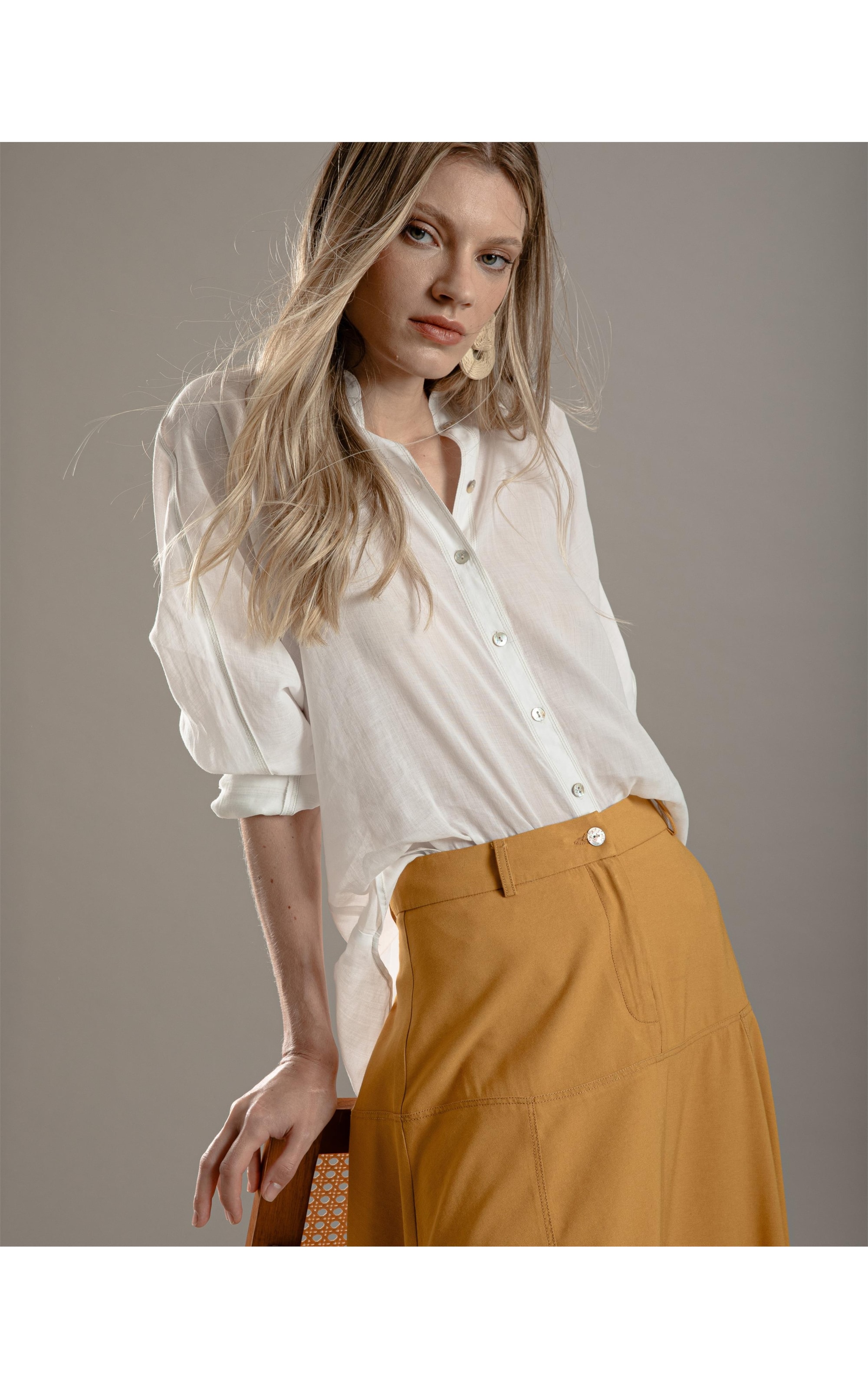 Camisa Enid Rami Blend Branco