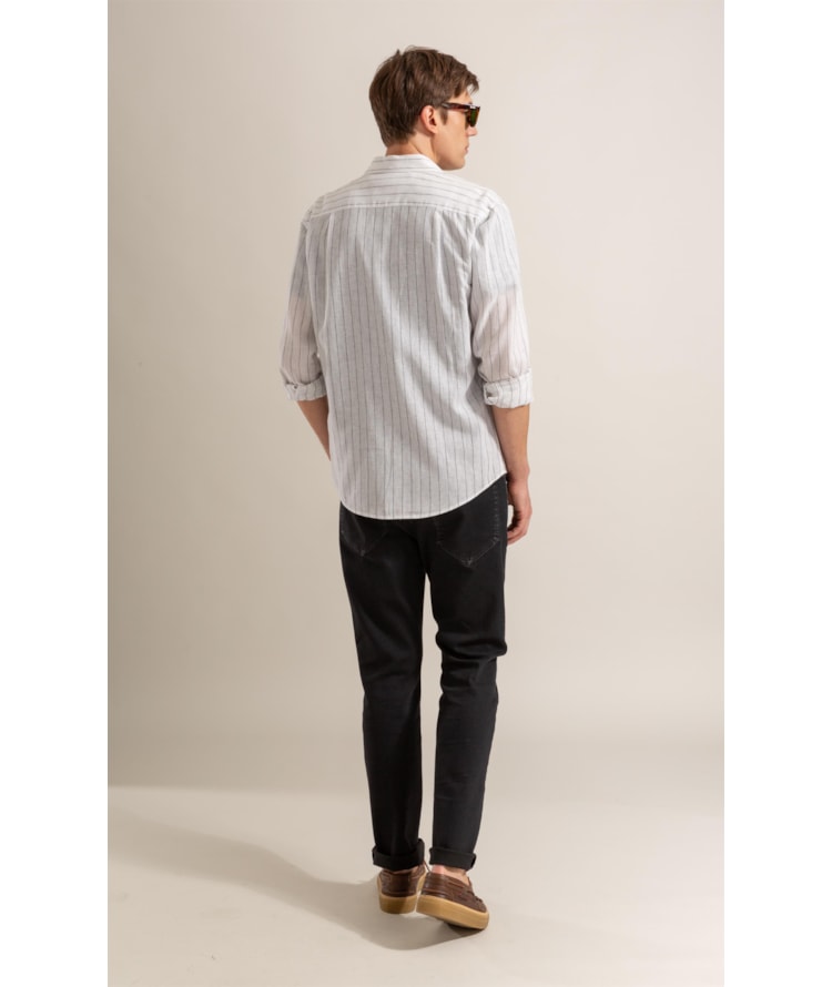 Camisa Erick Linho Blend Azul Bic