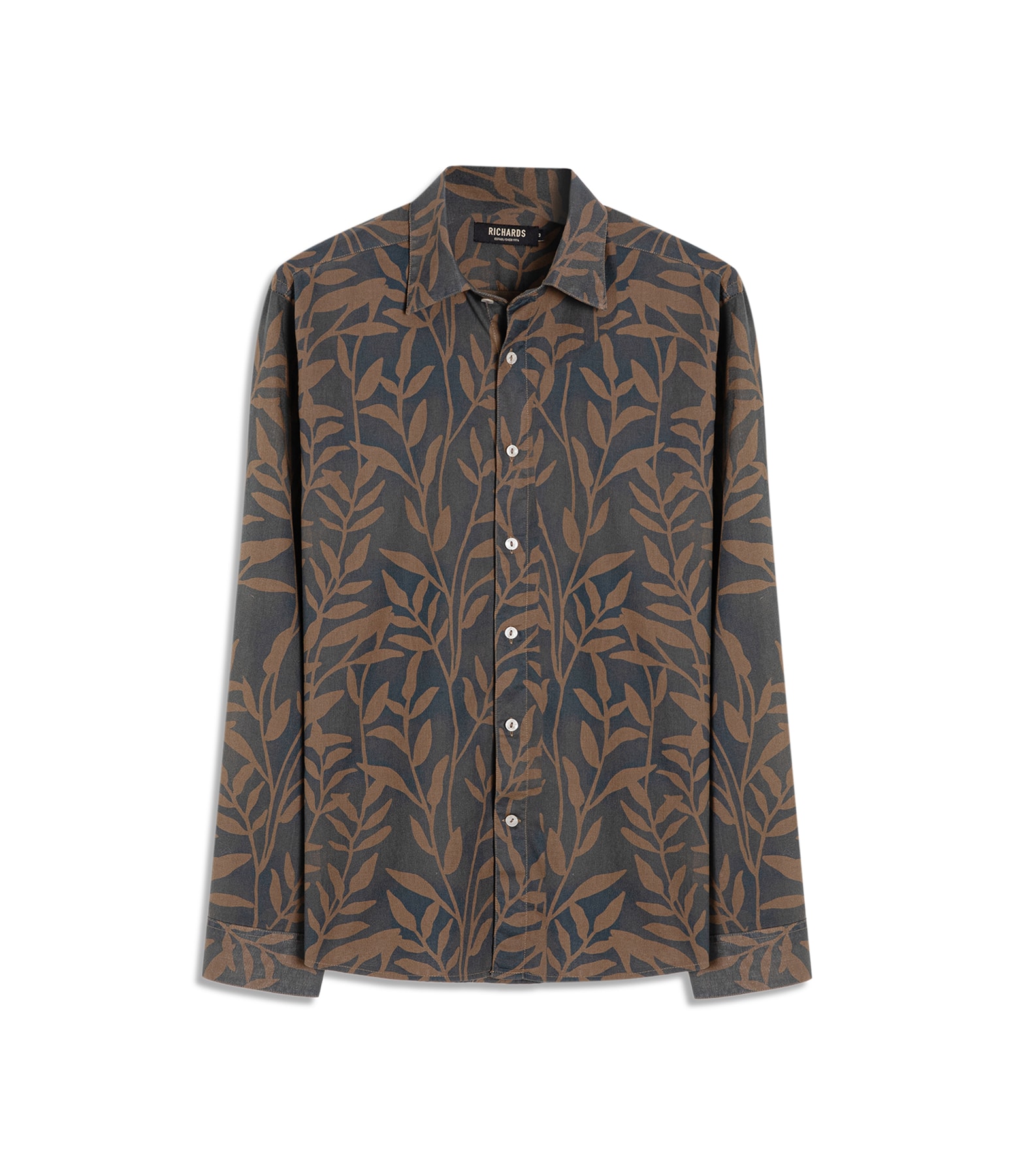 Camisa Estampada Seaweed Ml Tabaco