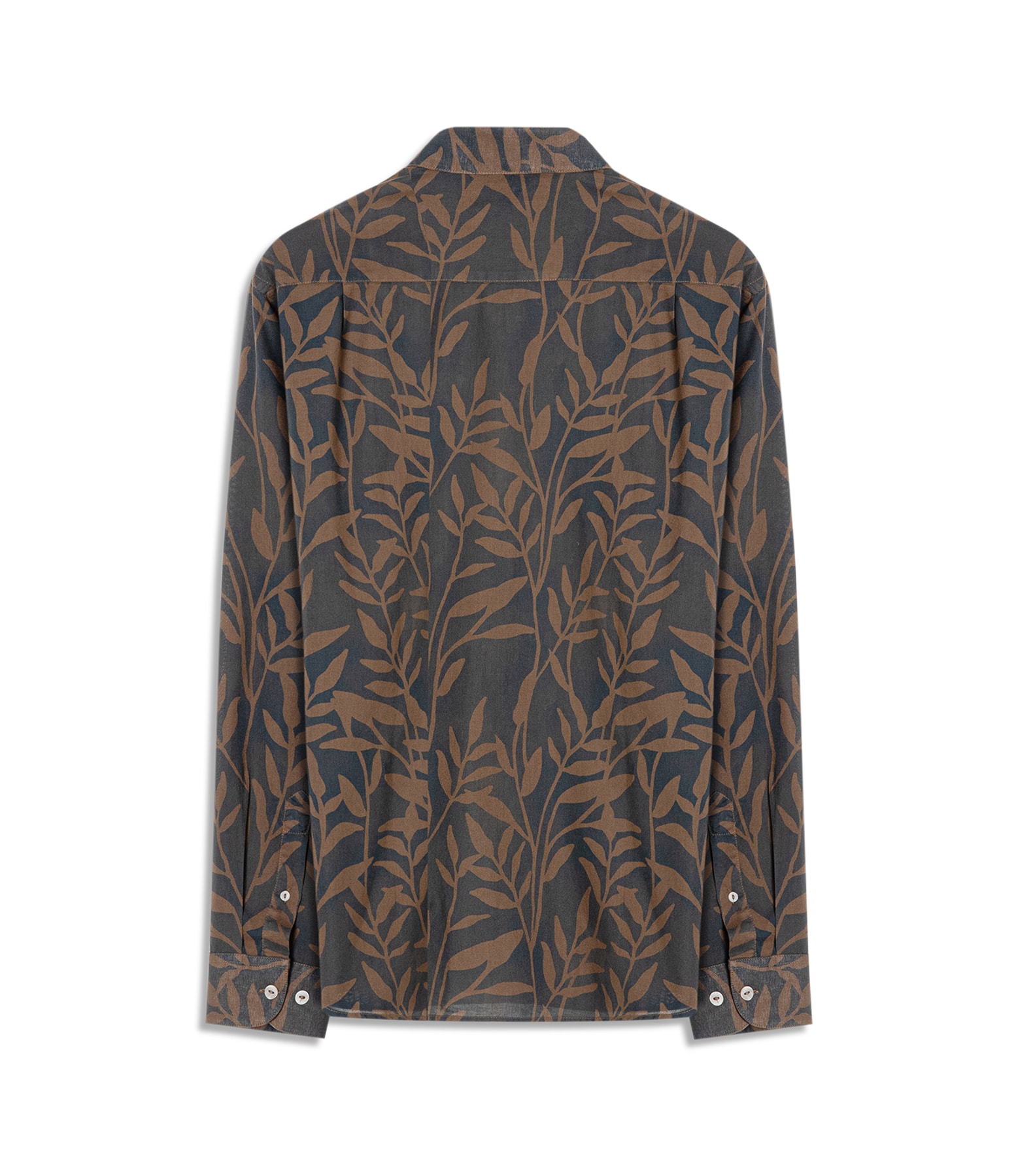 Camisa Estampada Seaweed Ml Tabaco