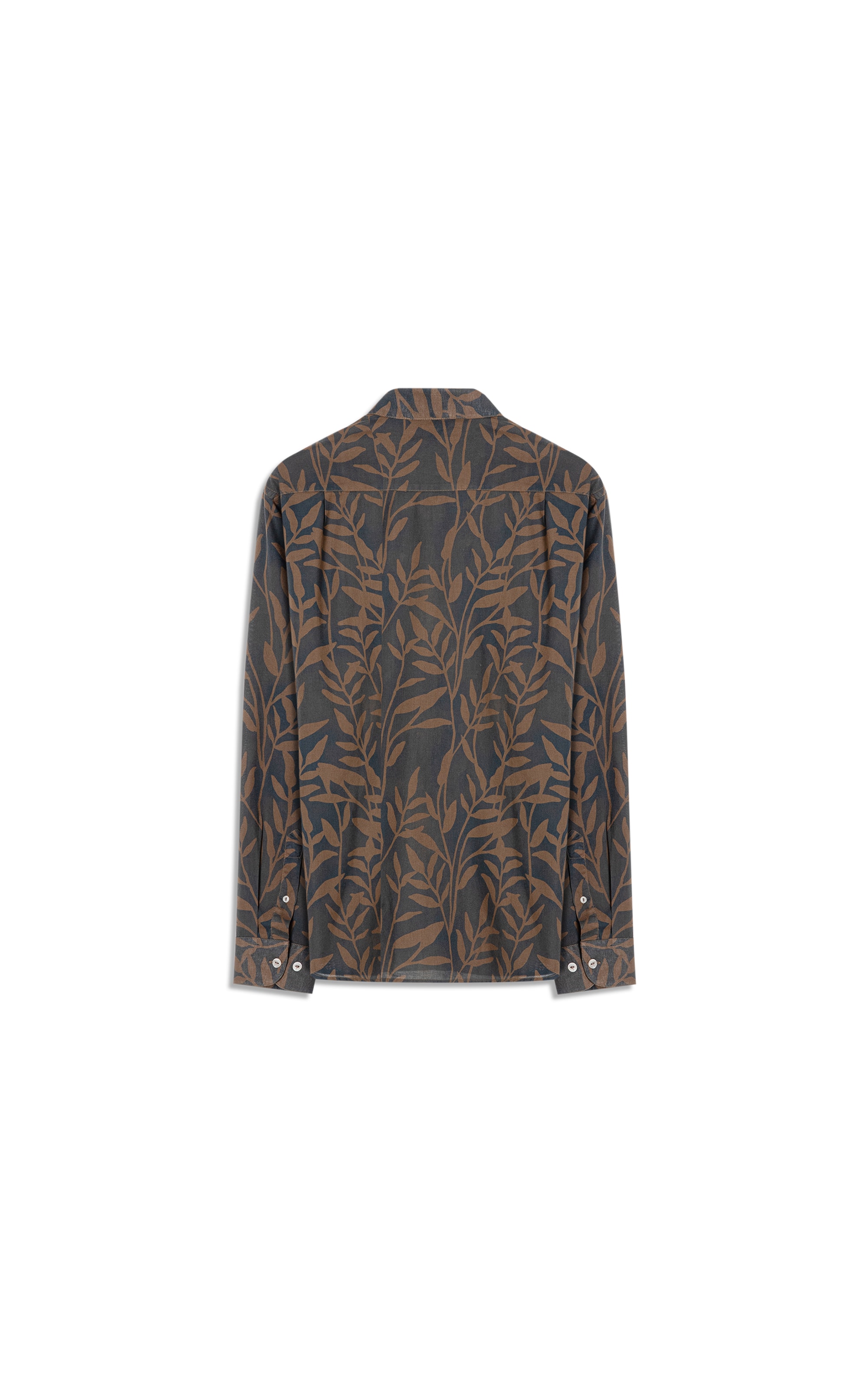 Camisa Estampada Seaweed Ml Tabaco