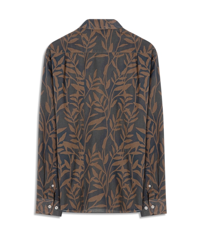 Camisa Estampada Seaweed Ml Tabaco