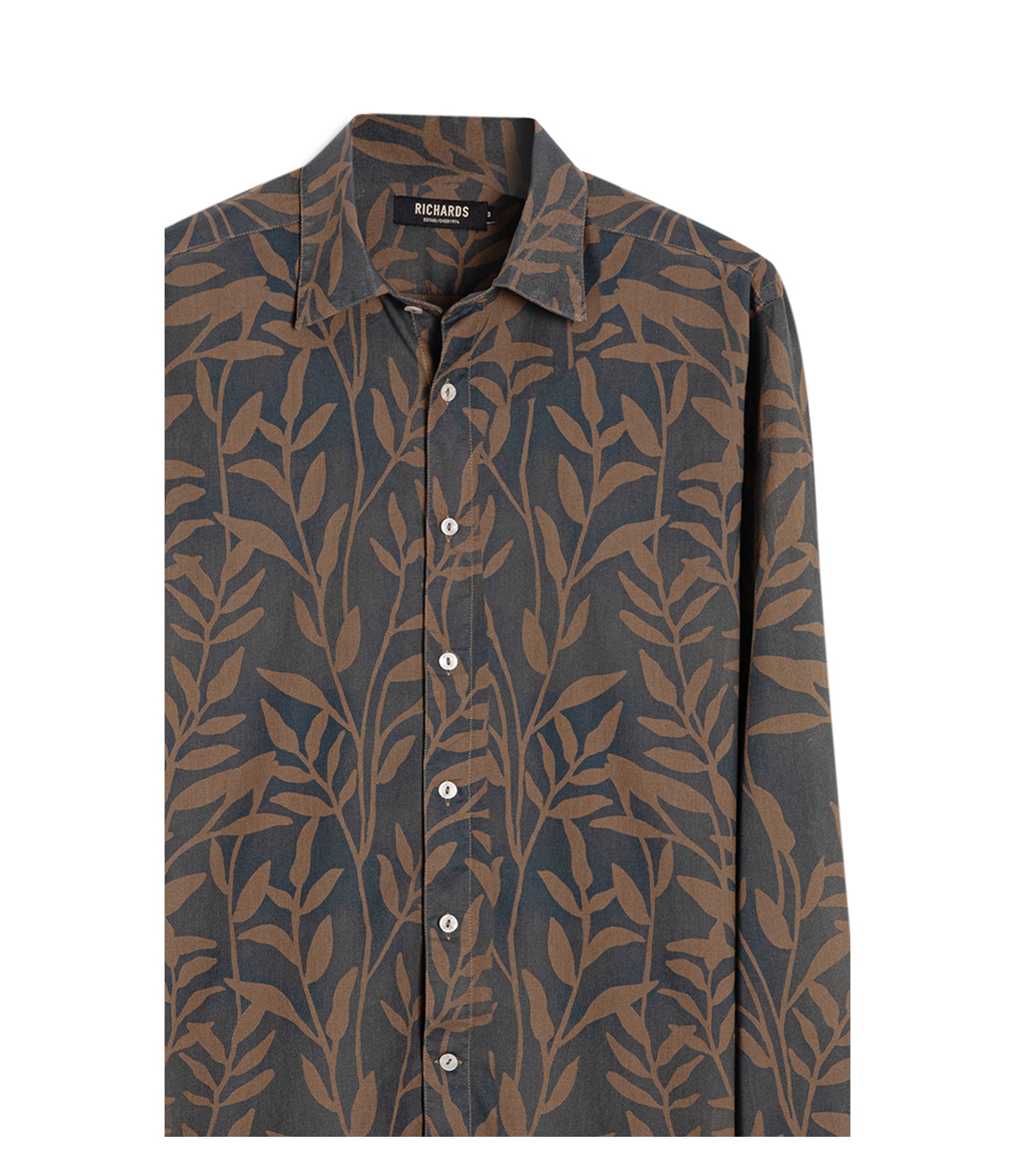 Camisa Estampada Seaweed Ml Tabaco