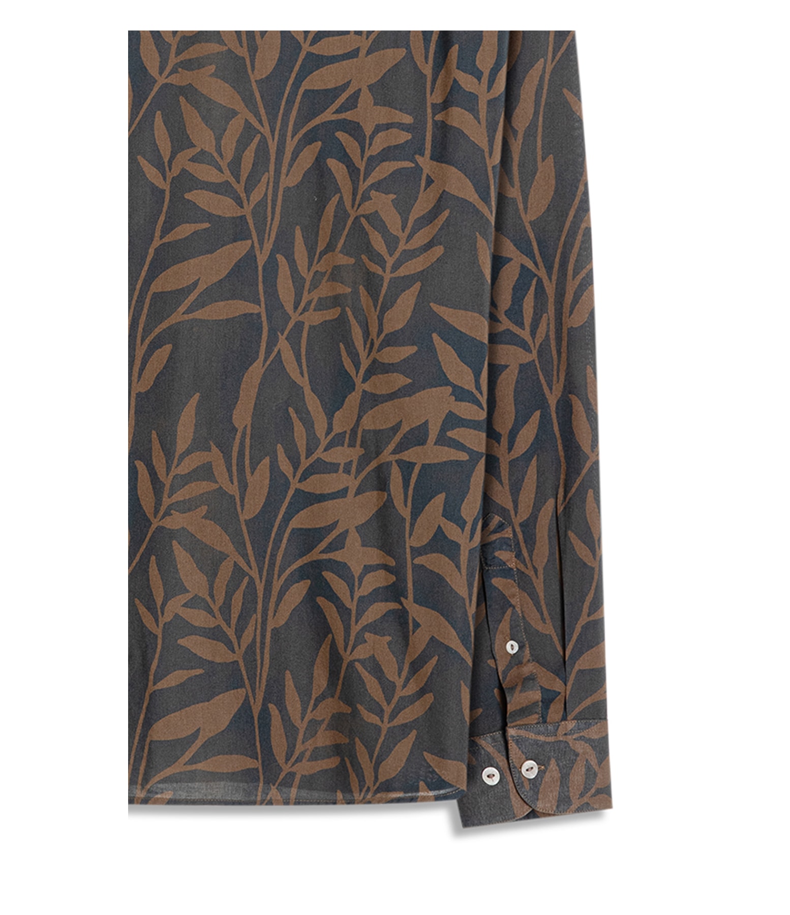 Camisa Estampada Seaweed Ml Tabaco