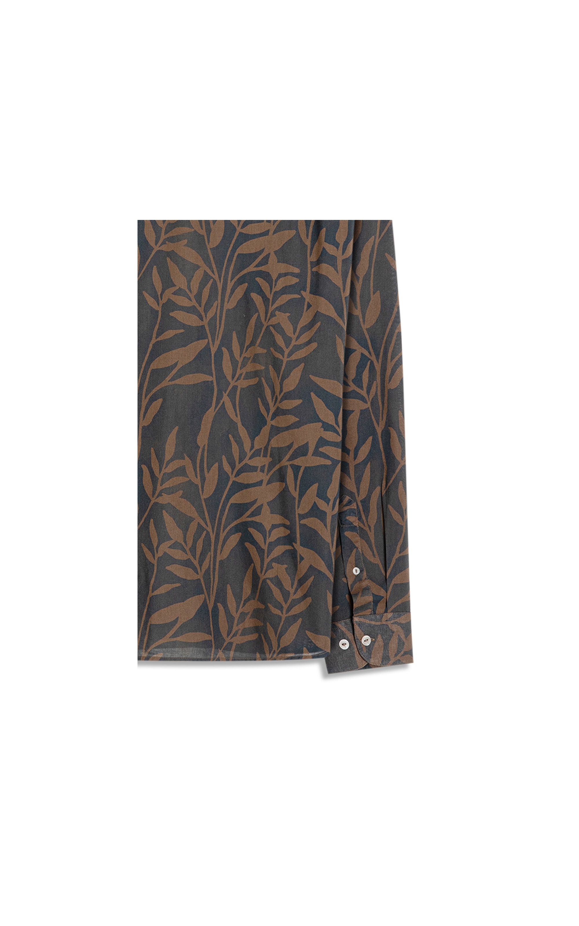 Camisa Estampada Seaweed Ml Tabaco