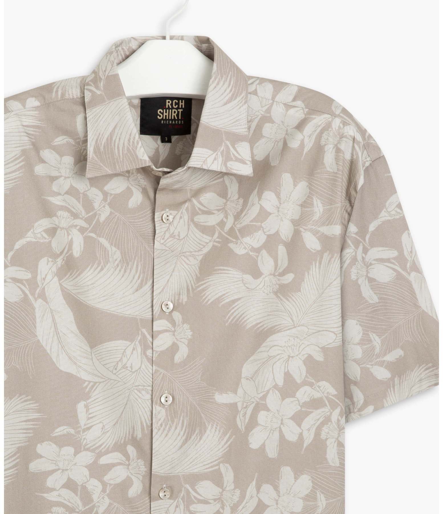 Camisa Estampada Tropical Mc Bege