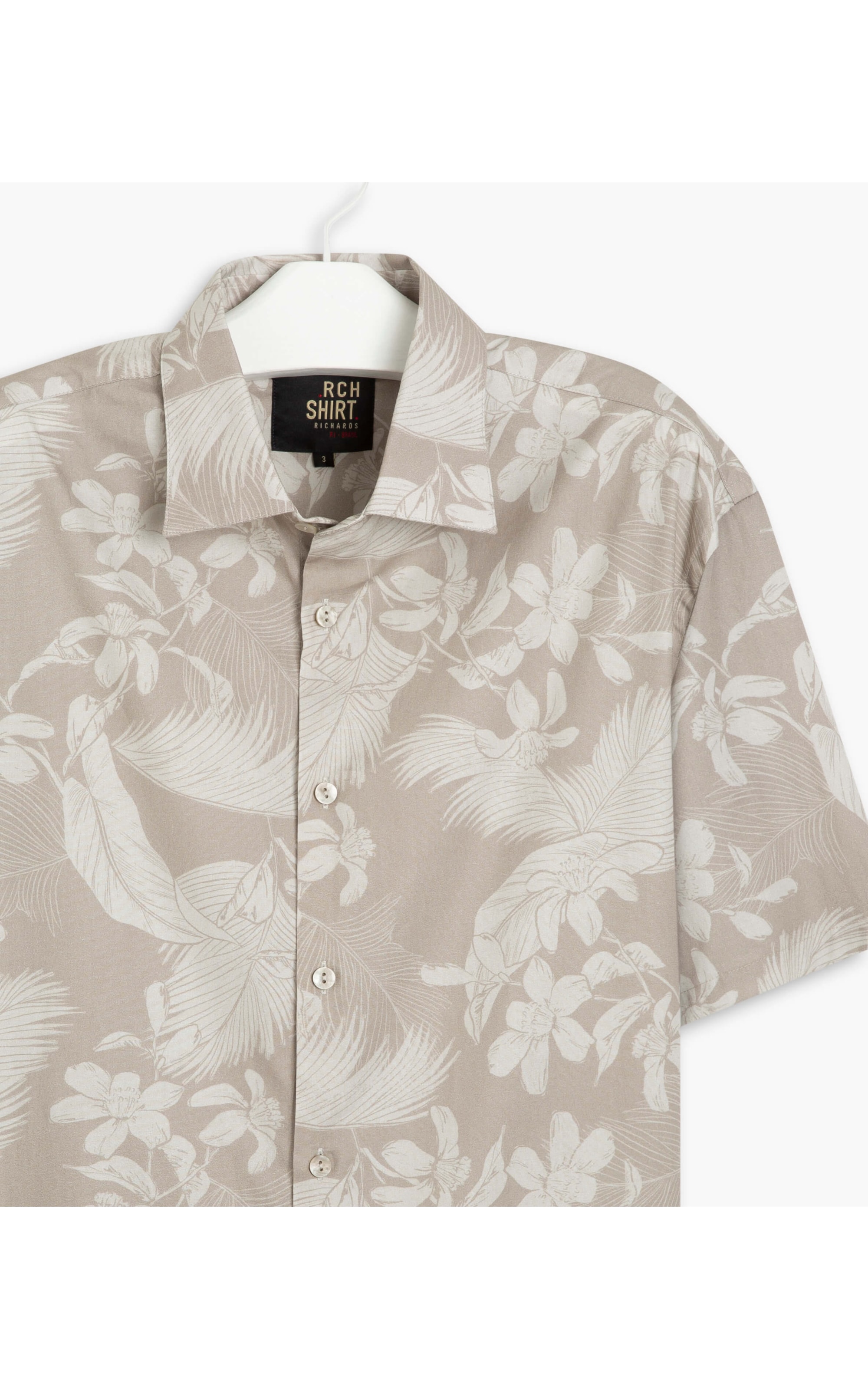 Camisa Estampada Tropical Mc Bege