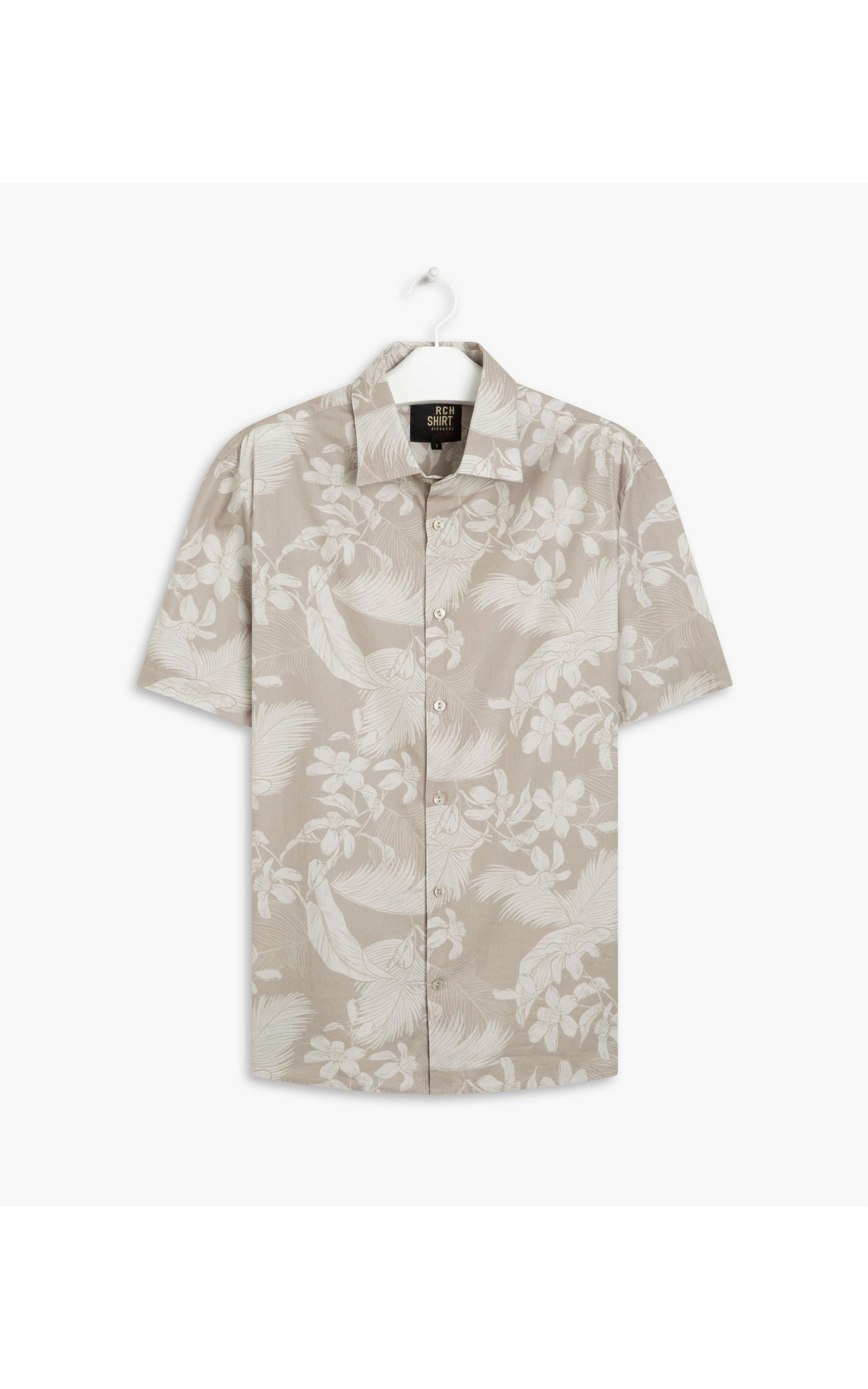 Camisa Estampada Tropical Mc Bege