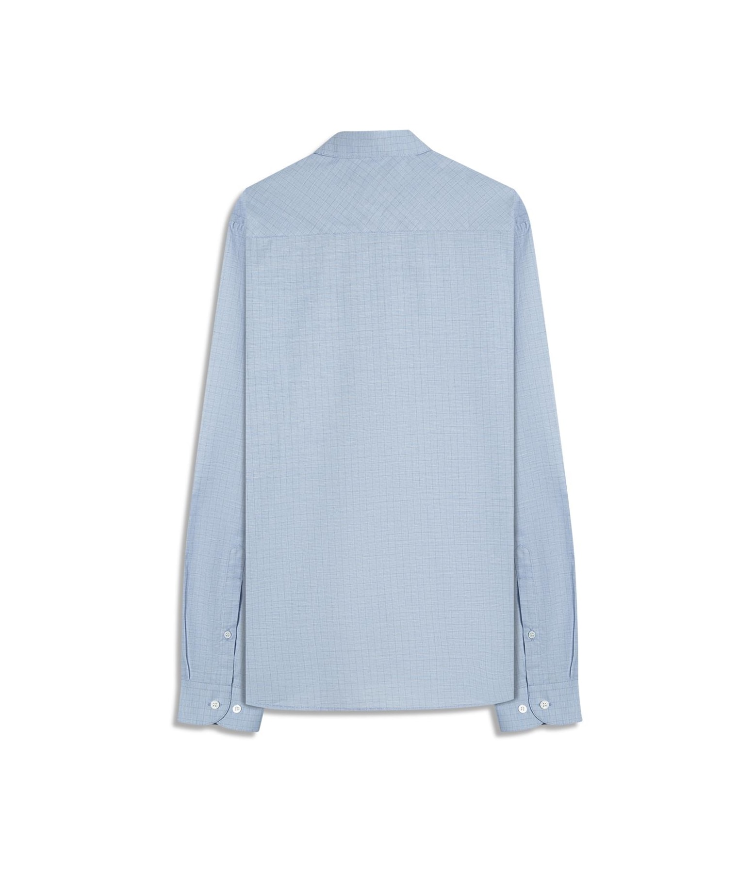 Camisa Fil a Fil Listrado Roberto Ml Azul Claro