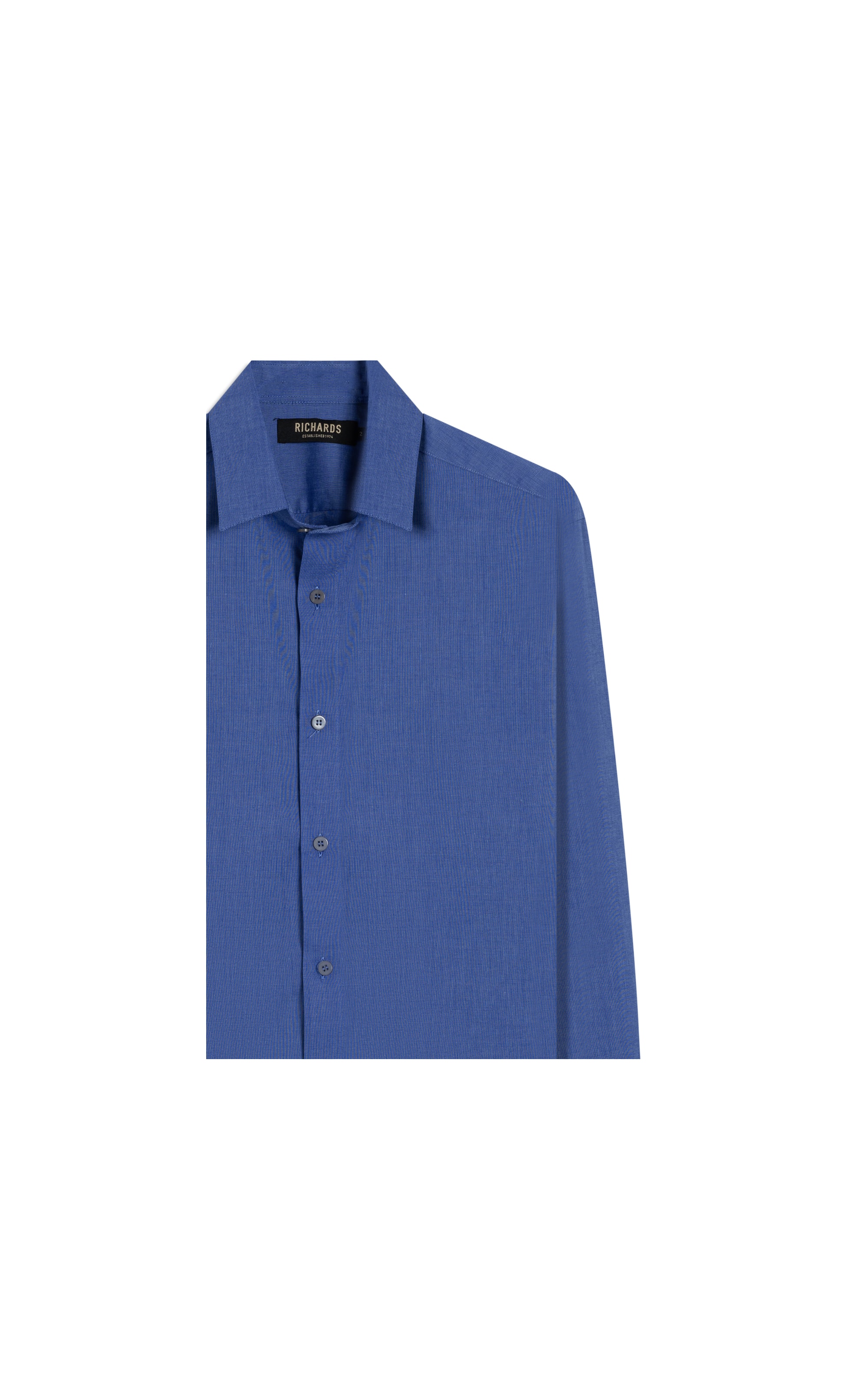 Camisa Fil a Fil Lucas Ml Azul Bic