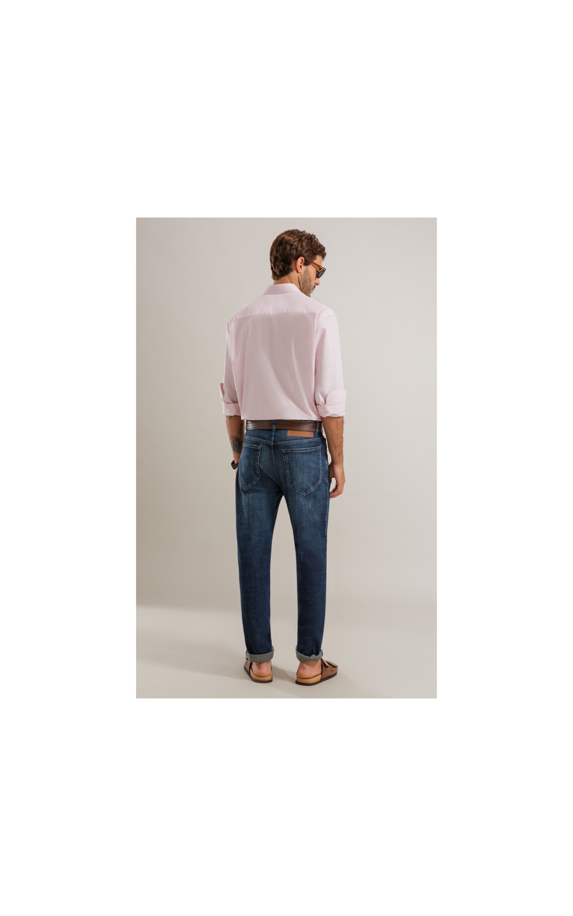 Camisa Fil a Fil Lucas Ml Rosa
