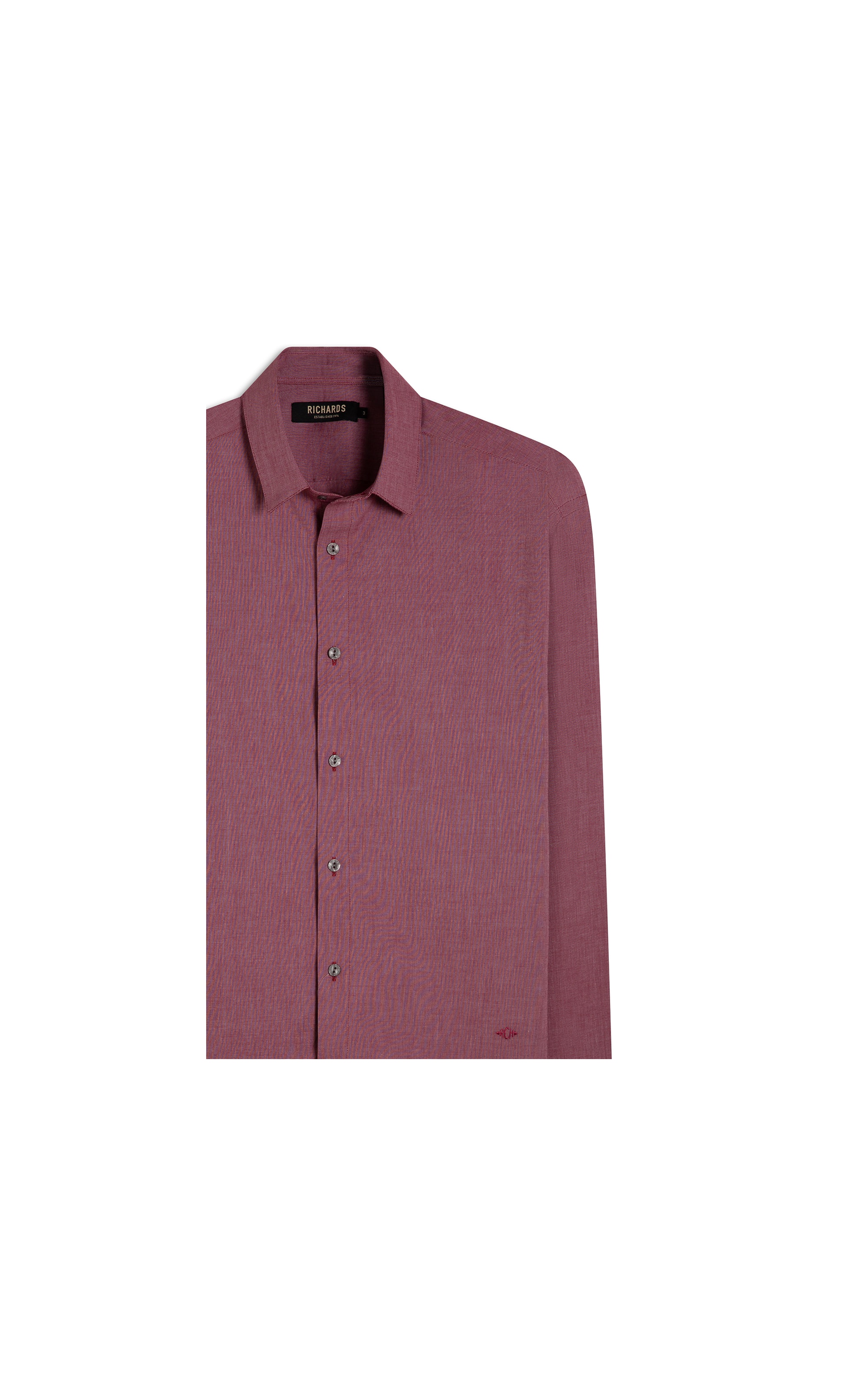 Camisa Fil a Fil Lucas Ml Vermelho