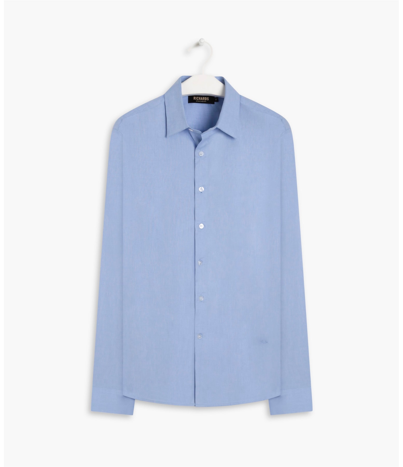 Camisa Fil a Fil Ml Azul Bic