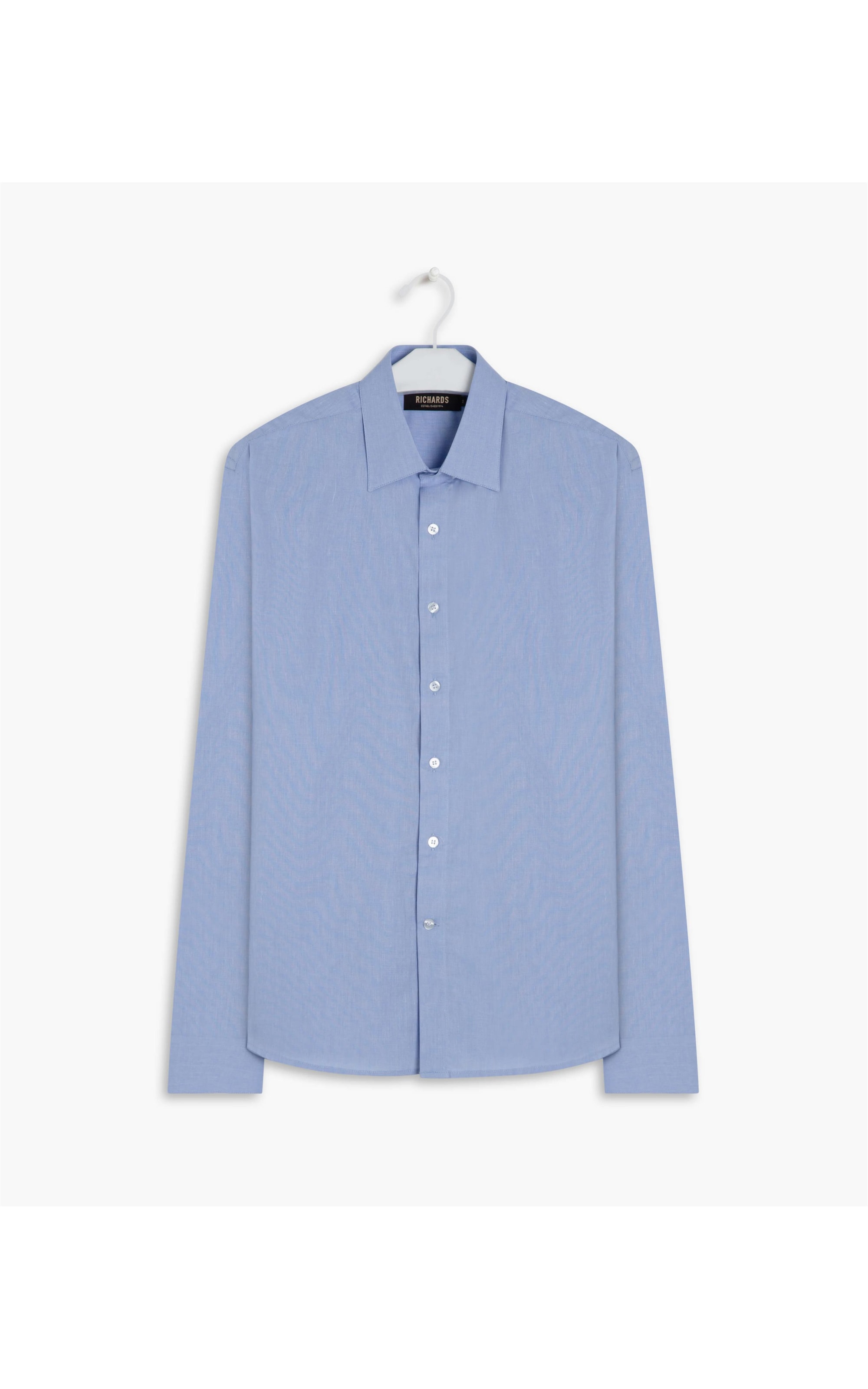 Camisa Fil a Fil Ml Azul Bic