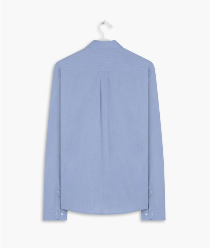 Camisa Fil a Fil Ml Azul Bic