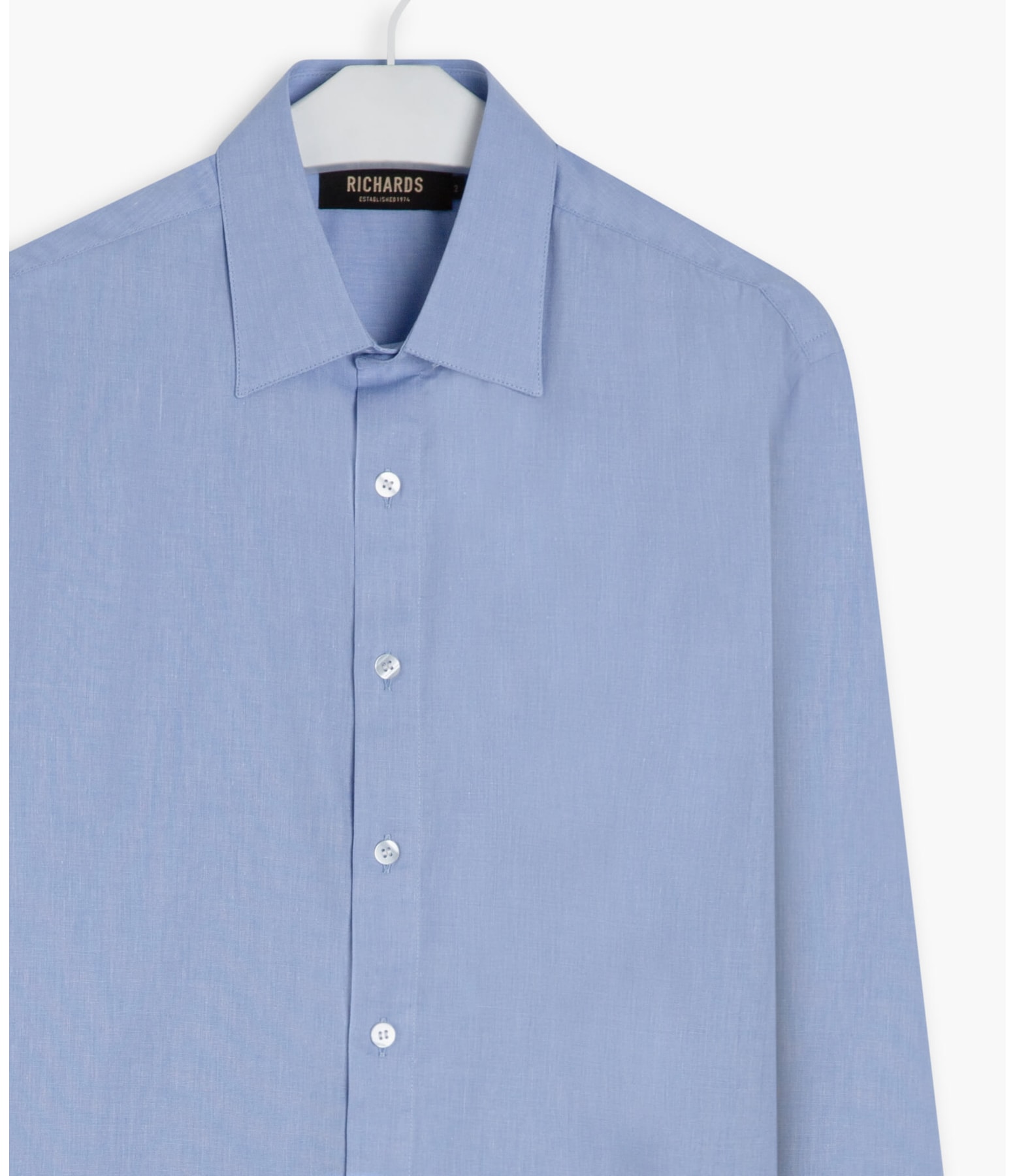 Camisa Fil a Fil Ml Azul Bic