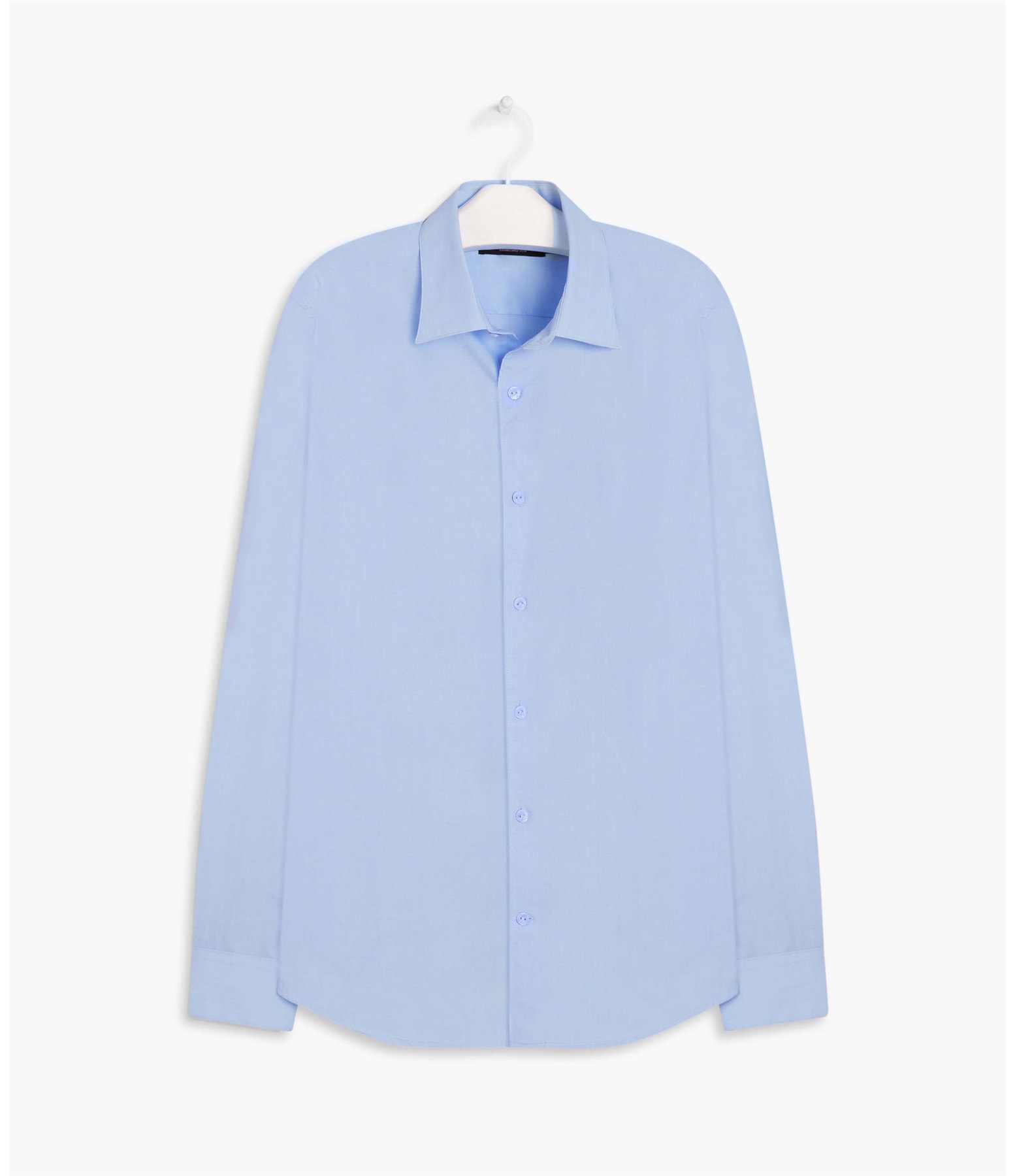Camisa Fil a Fil Ml Azul Bic