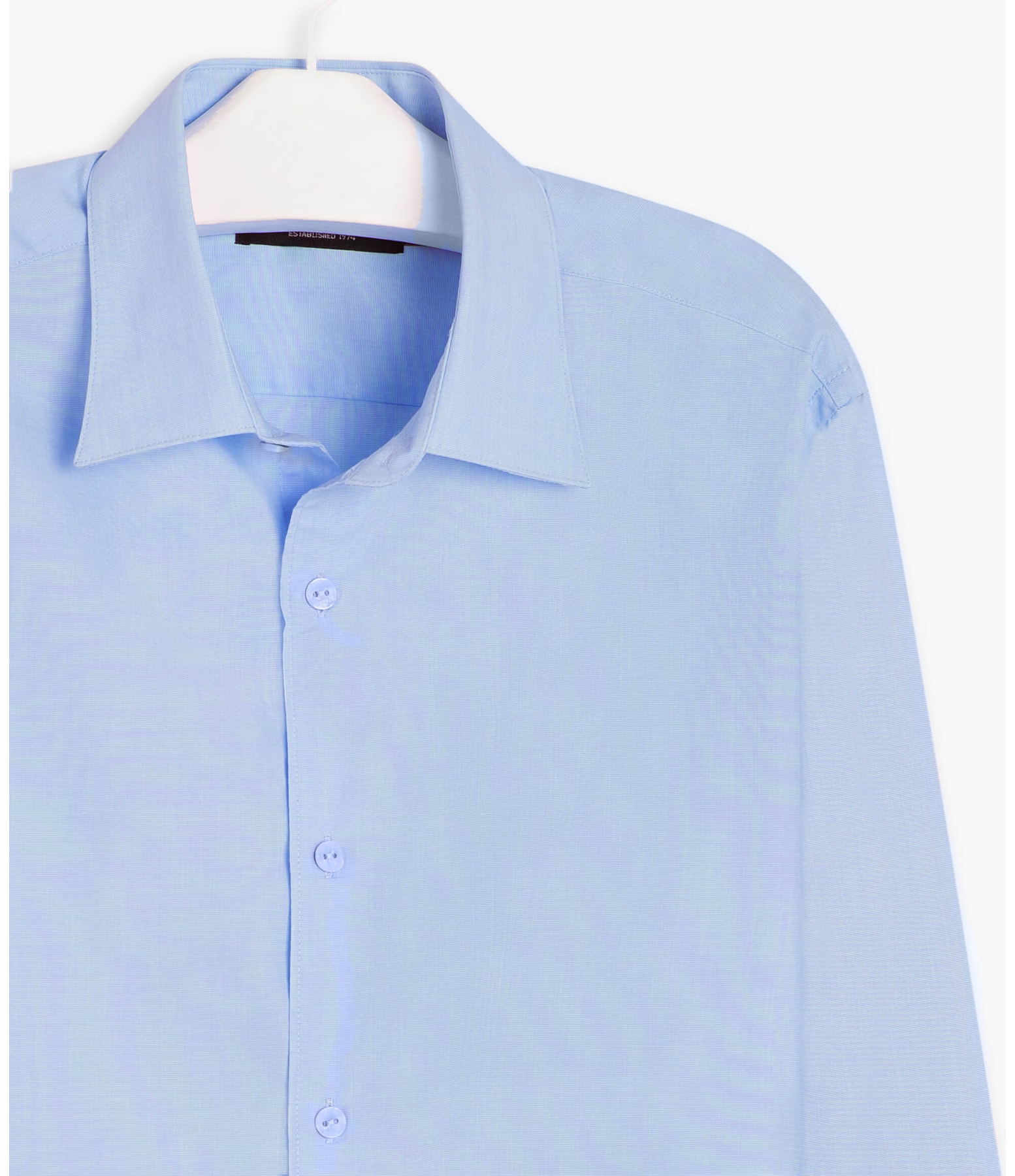 Camisa Fil a Fil Ml Azul Bic