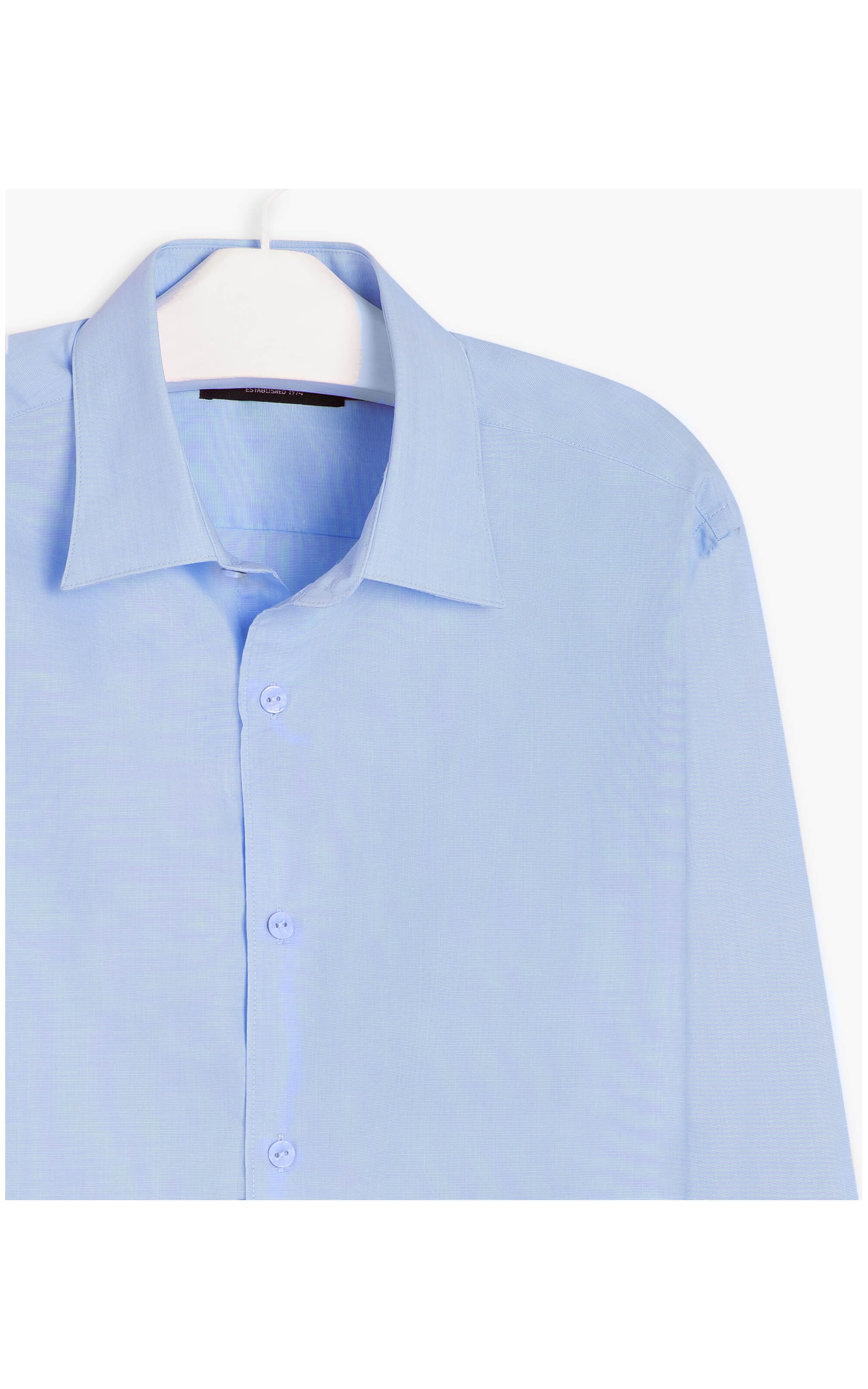 Camisa Fil a Fil Ml Azul Bic