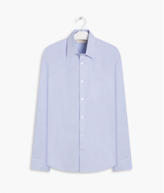 Camisa Fil a Fil Ml Azul Claro