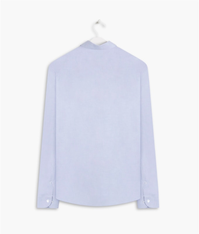 Camisa Fil a Fil Ml Azul Claro