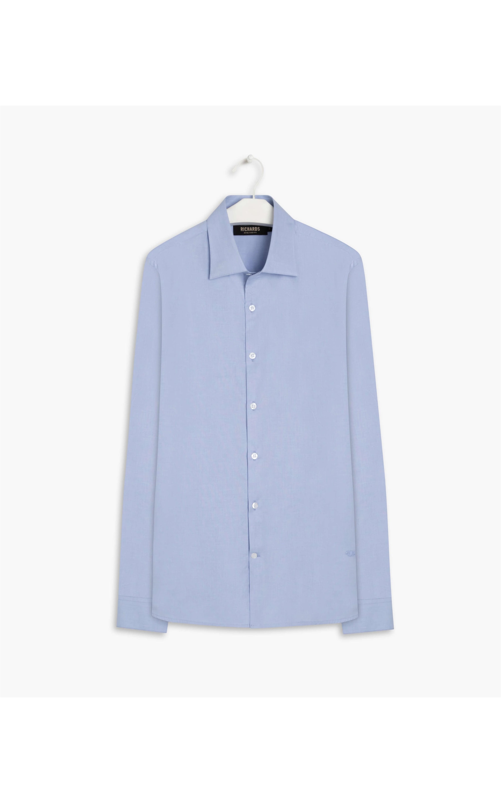 Camisa Fil a Fil Ml Azul Claro