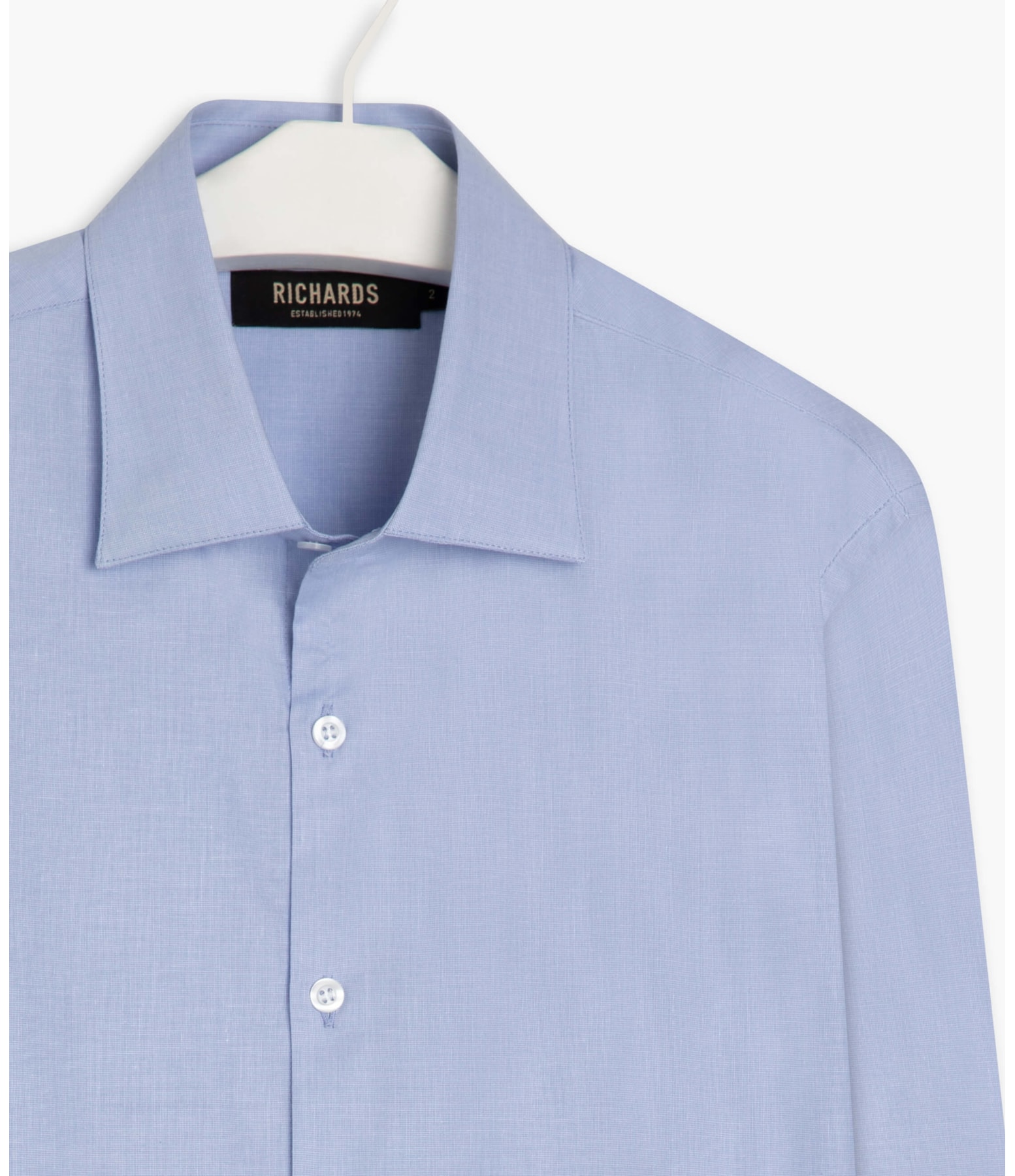 Camisa Fil a Fil Ml Azul Claro