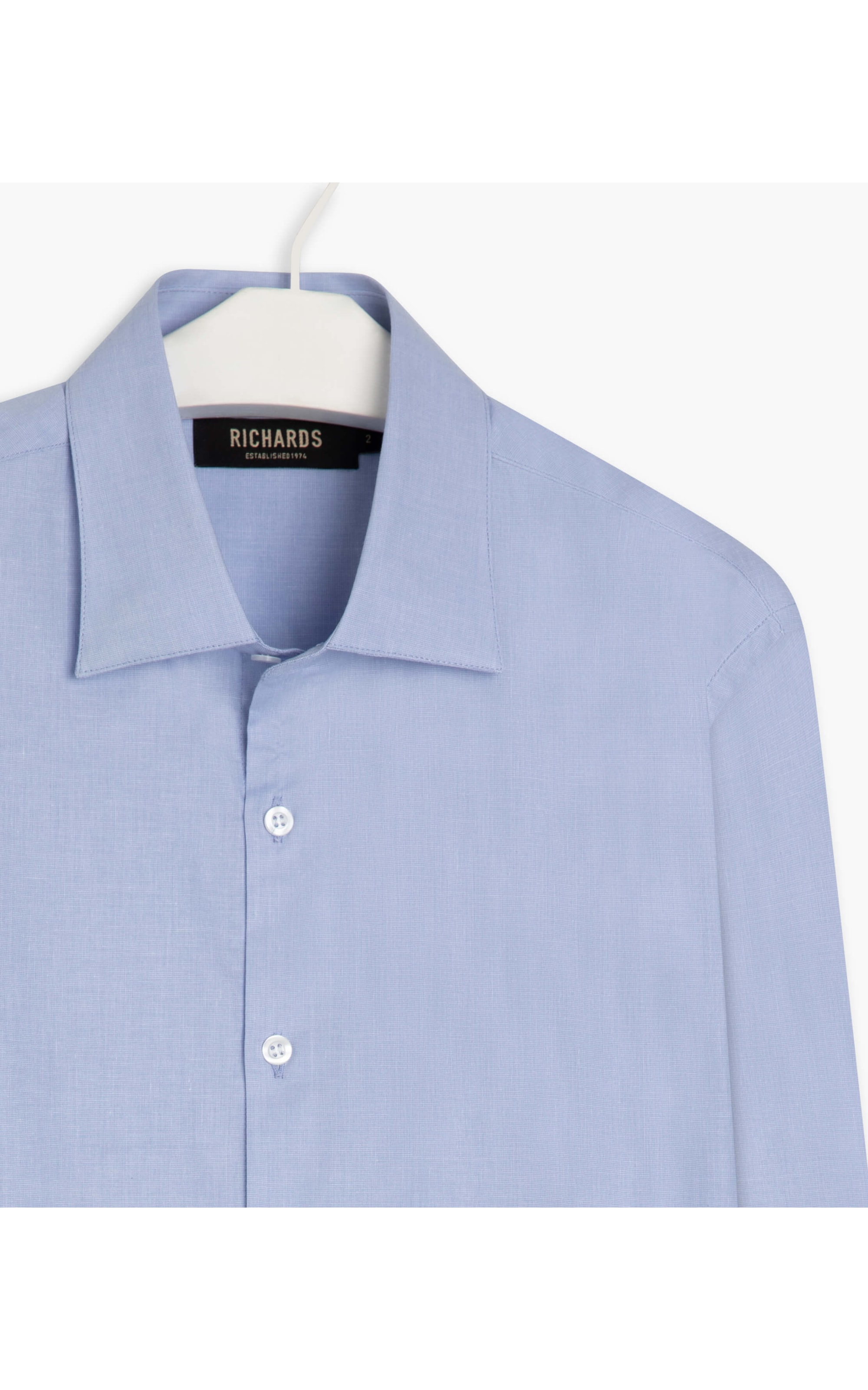 Camisa Fil a Fil Ml Azul Claro
