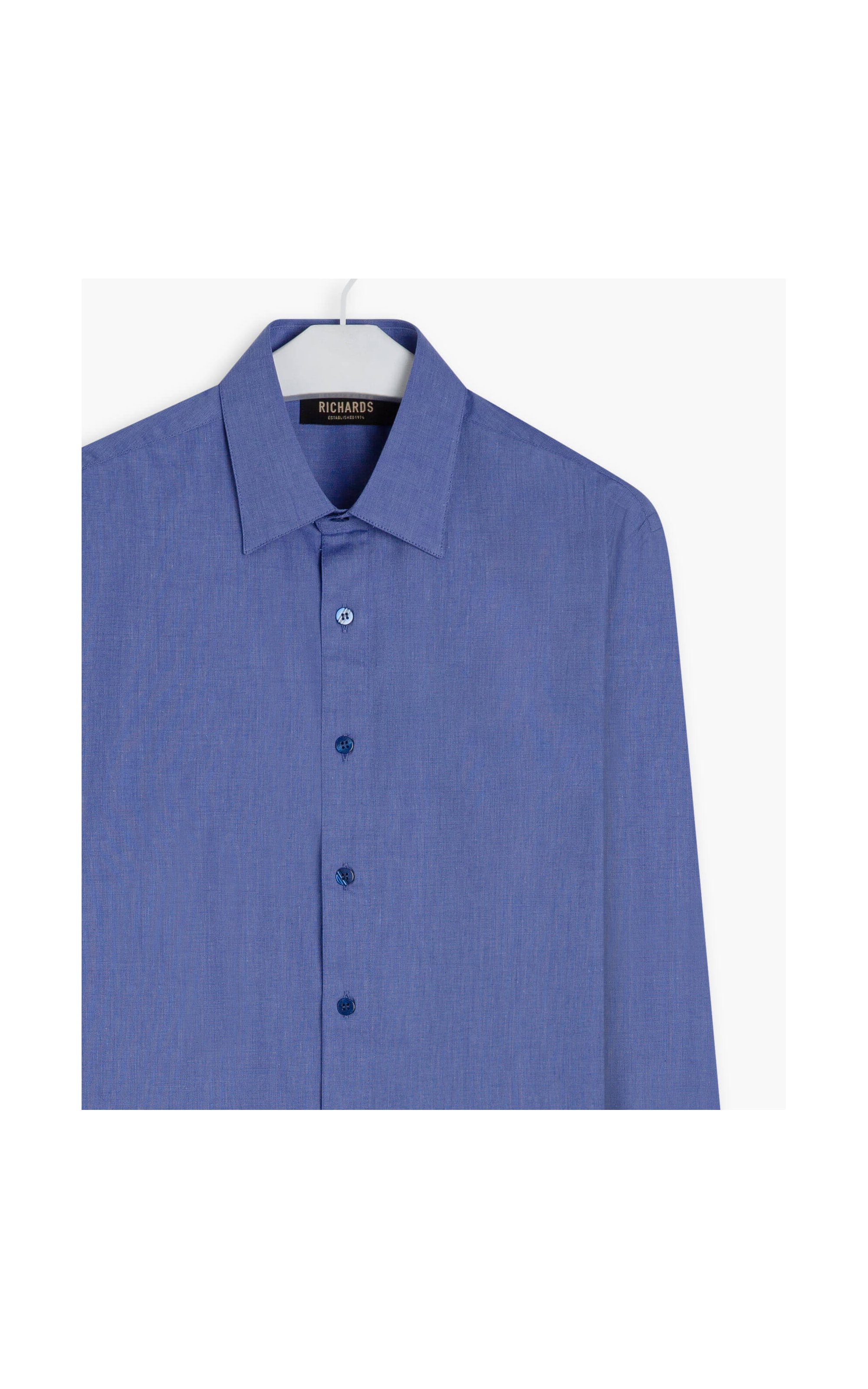 Camisa Fil a Fil Ml  Azul Pervante
