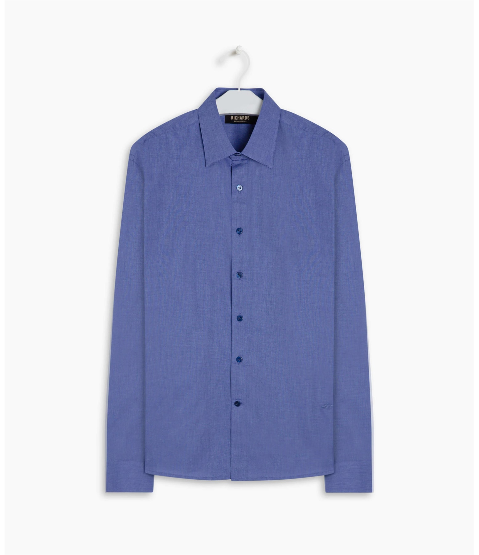 Camisa Fil a Fil Ml  Azul Pervante