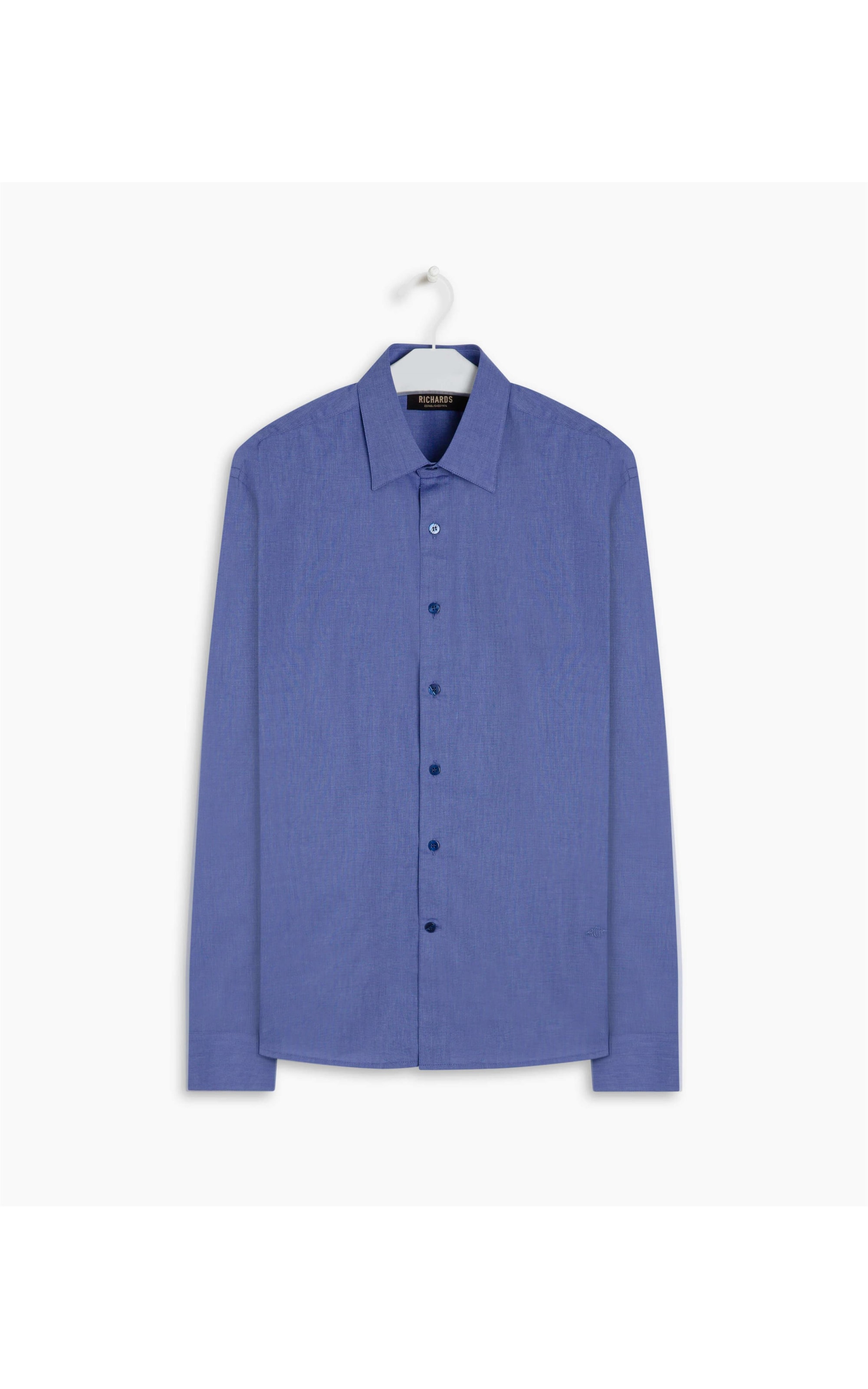 Camisa Fil a Fil Ml  Azul Pervante