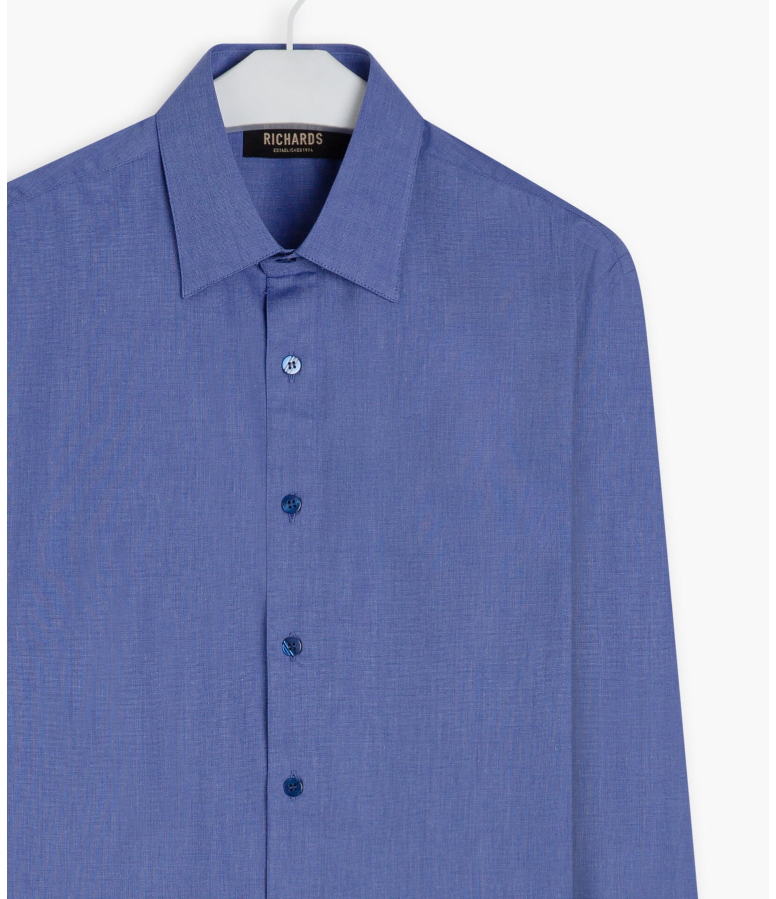 Camisa Fil a Fil Ml Azul Pervante