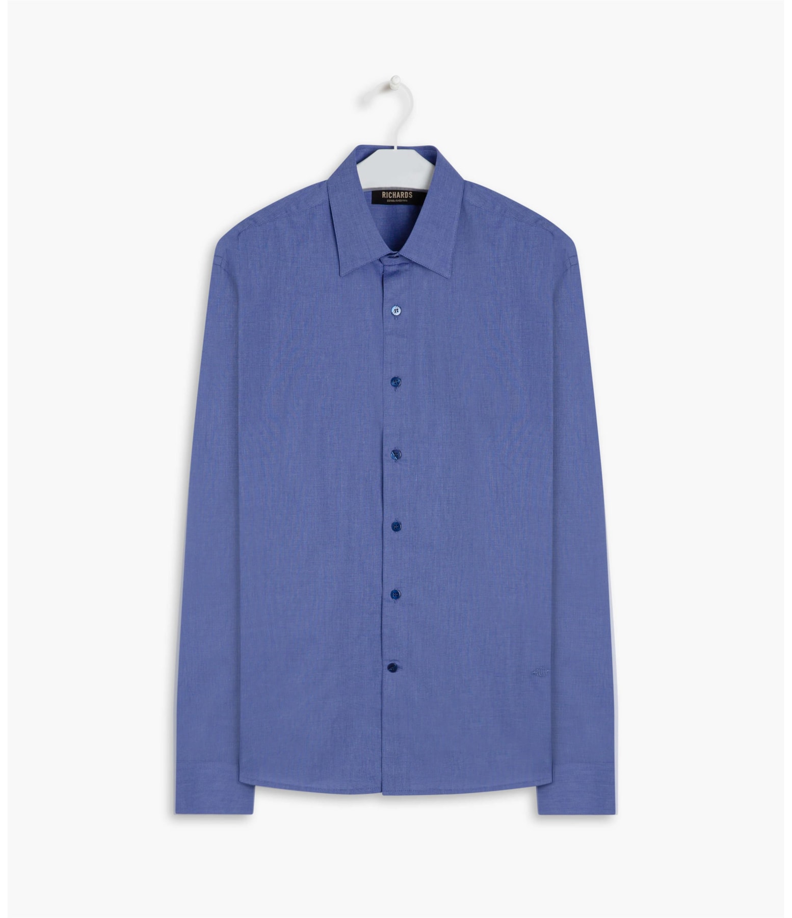 Camisa Fil a Fil Ml Azul Pervante