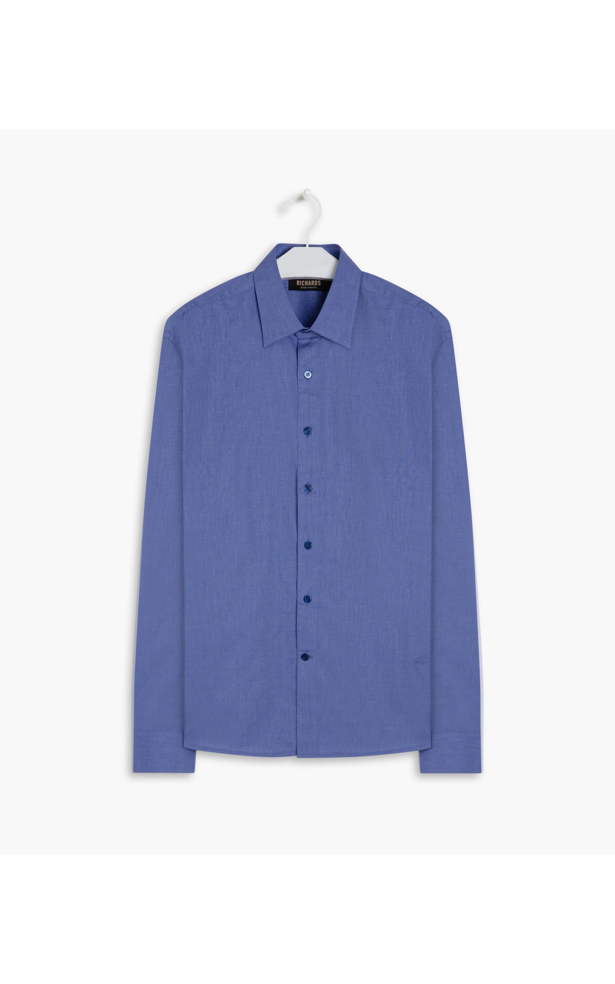 Camisa Fil a Fil Ml Azul Pervante