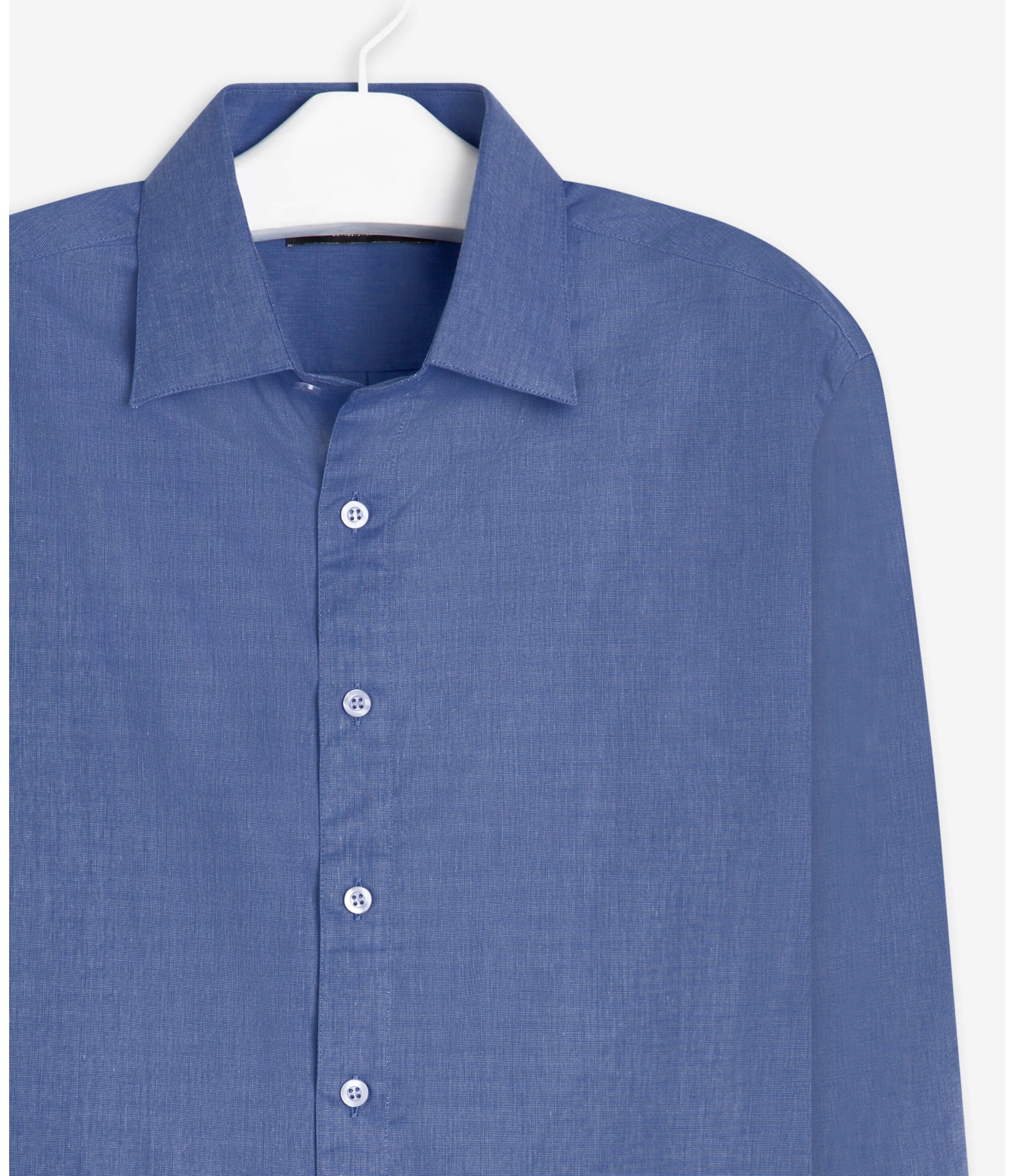 Camisa Fil a Fil Ml Azul Pervante