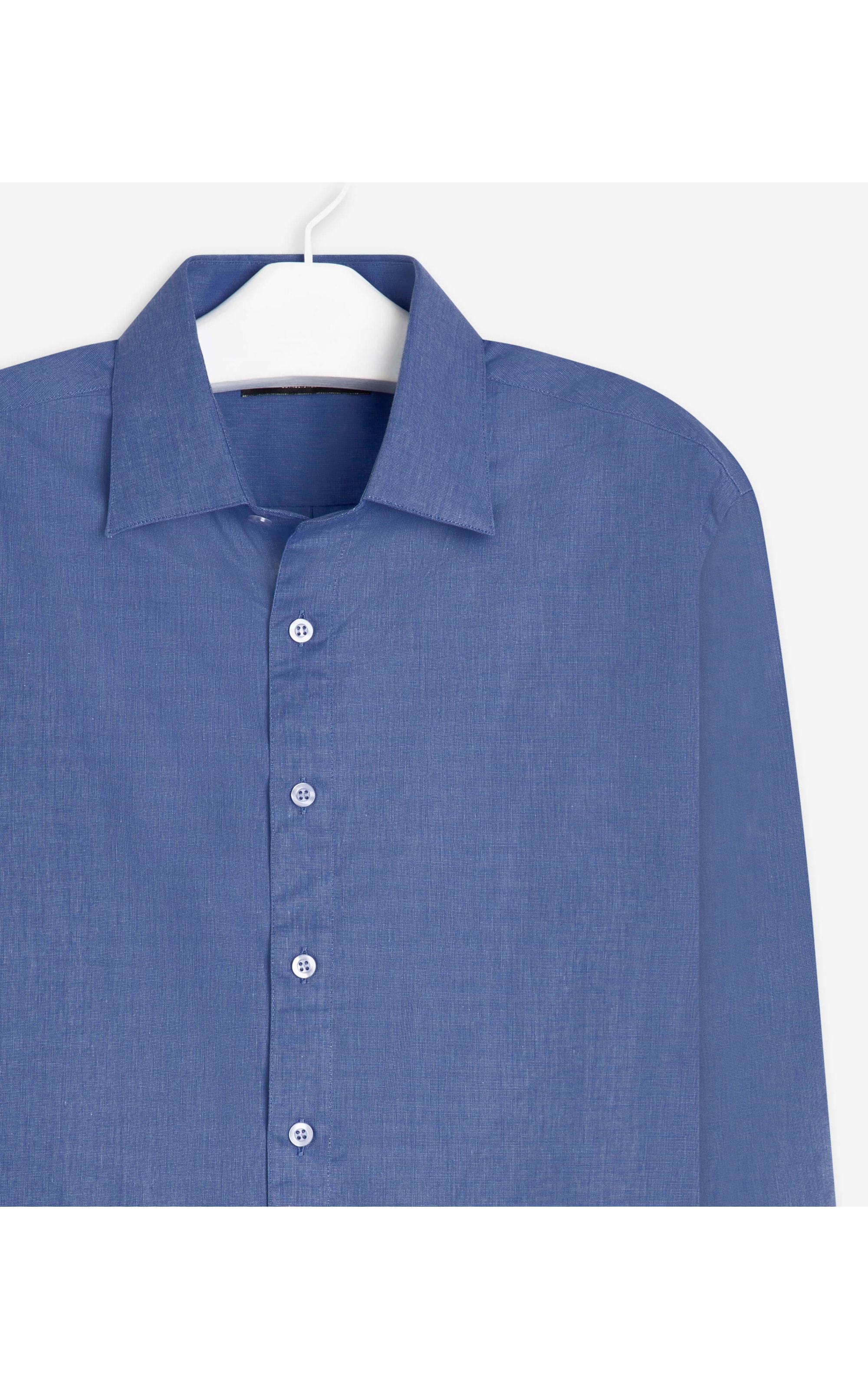 Camisa Fil a Fil Ml Azul Pervante