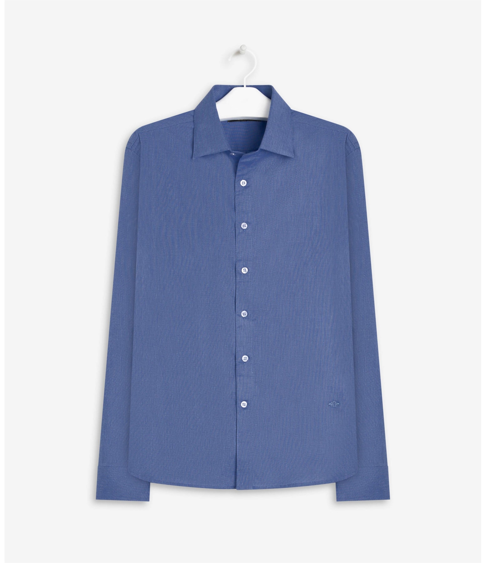 Camisa Fil a Fil Ml Azul Pervante