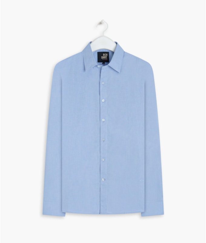 Camisa Fil a Fil Ml  Azul Seco