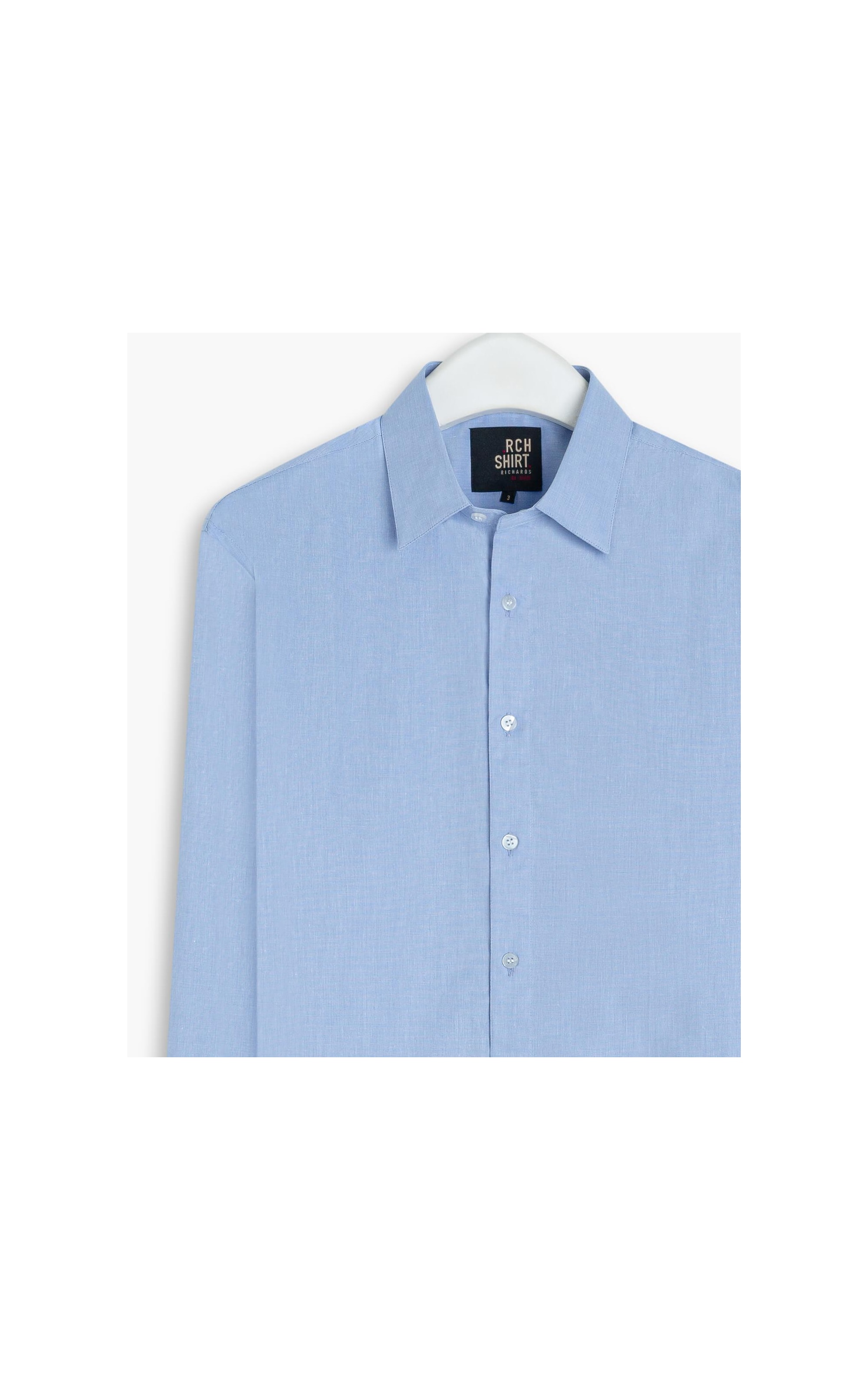 Camisa Fil a Fil Ml  Azul Seco