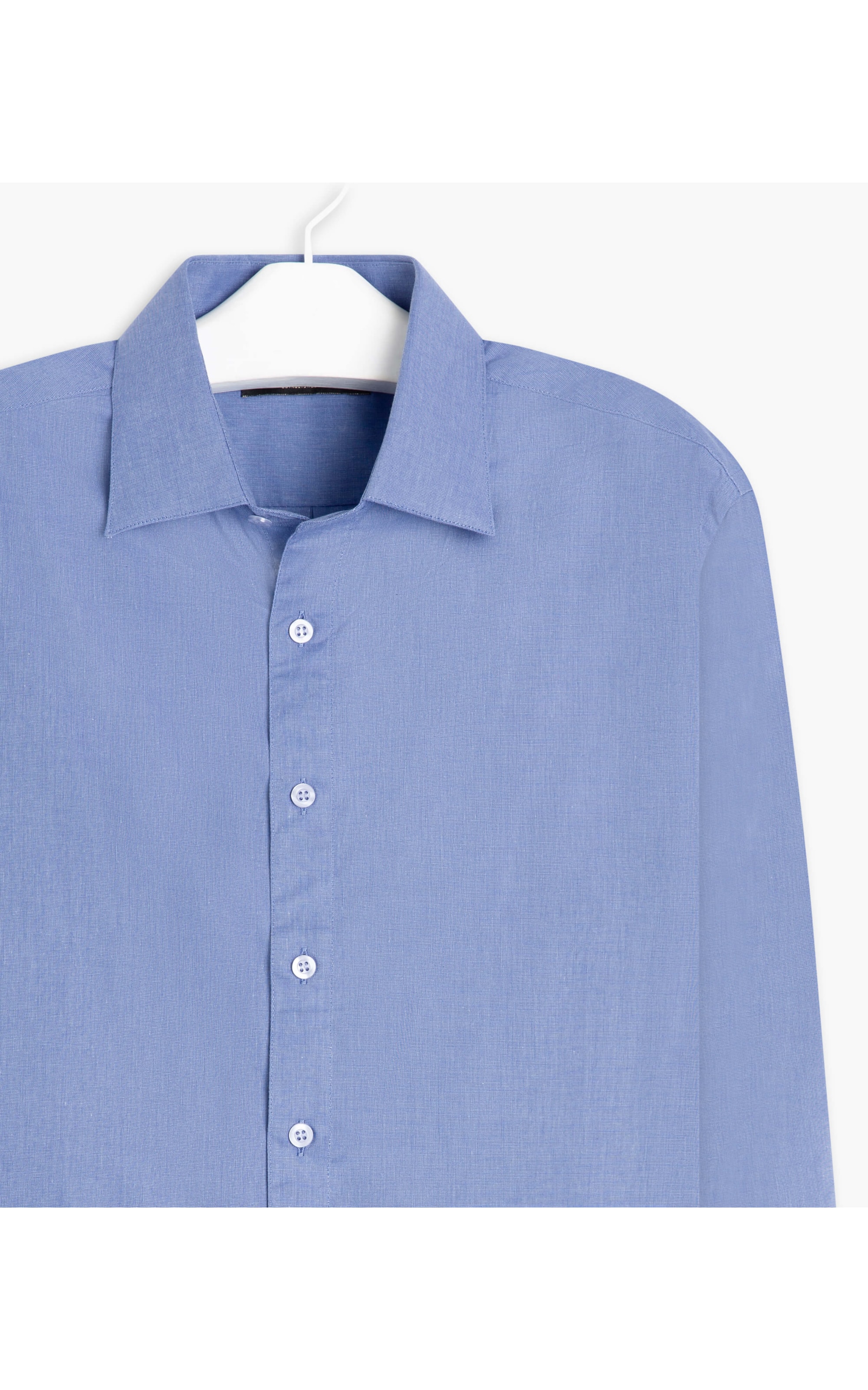 Camisa Fil a Fil Ml Azul Seco
