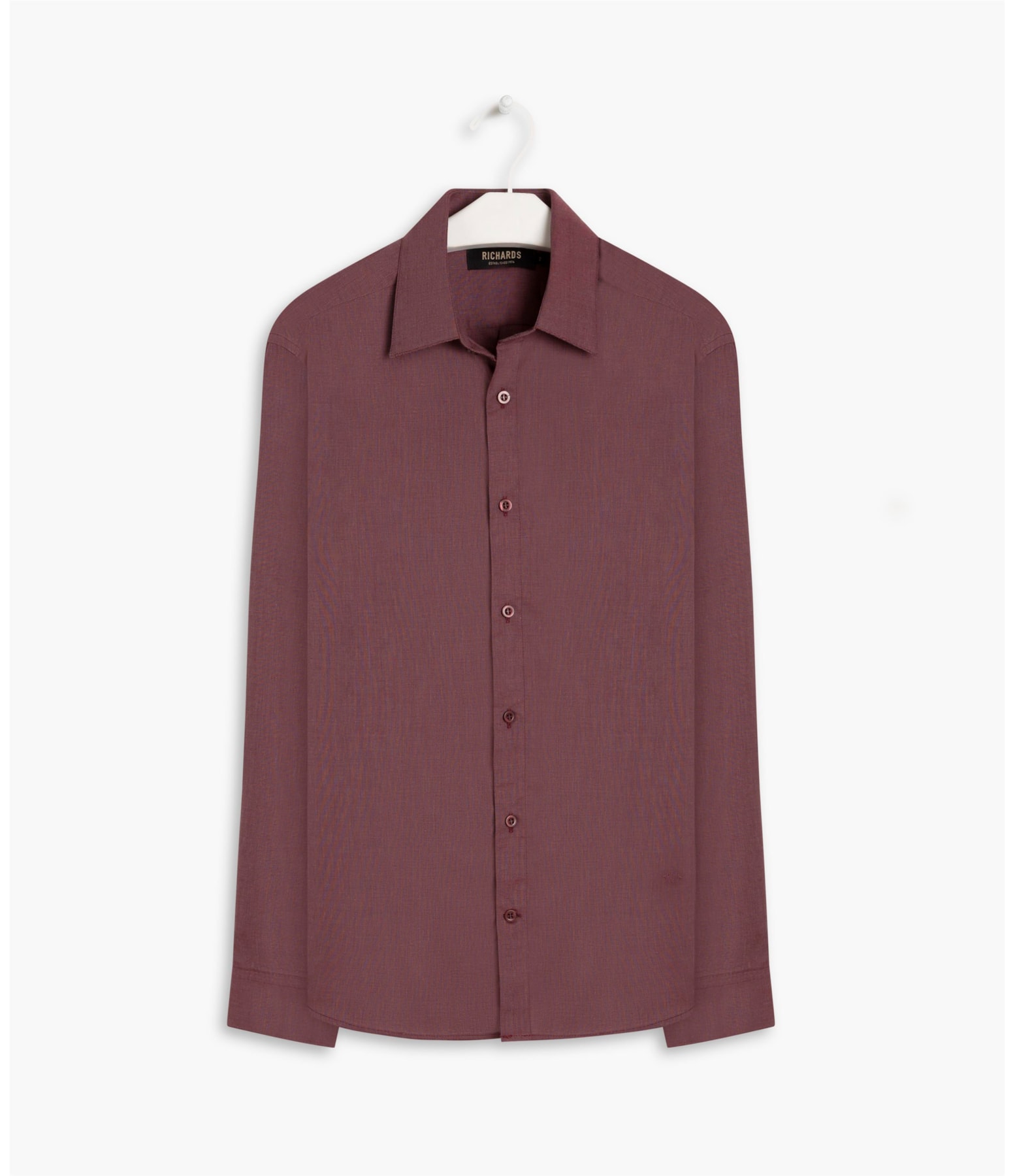Camisa Fil a Fil Ml Bordeaux