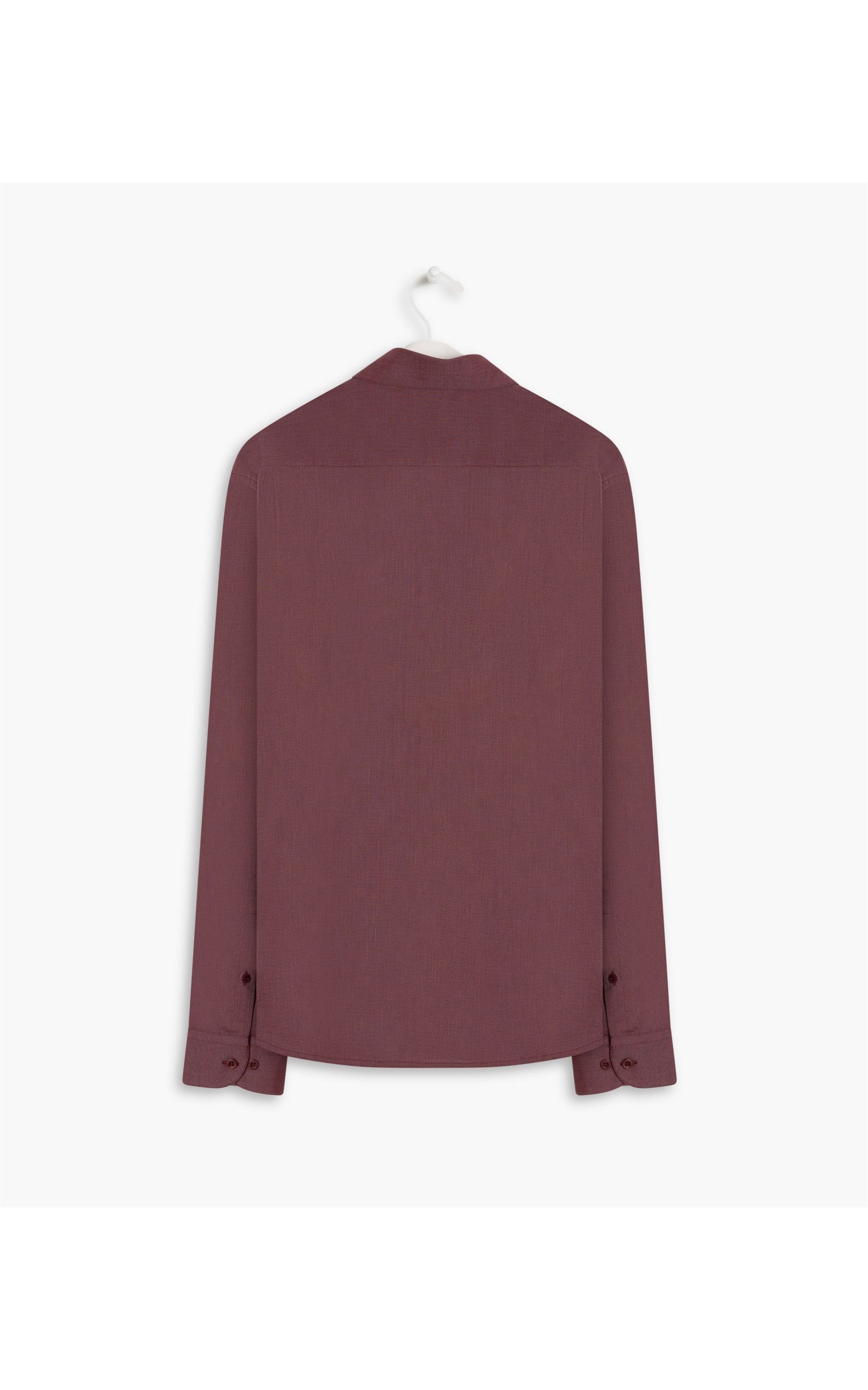 Camisa Fil a Fil Ml Bordeaux