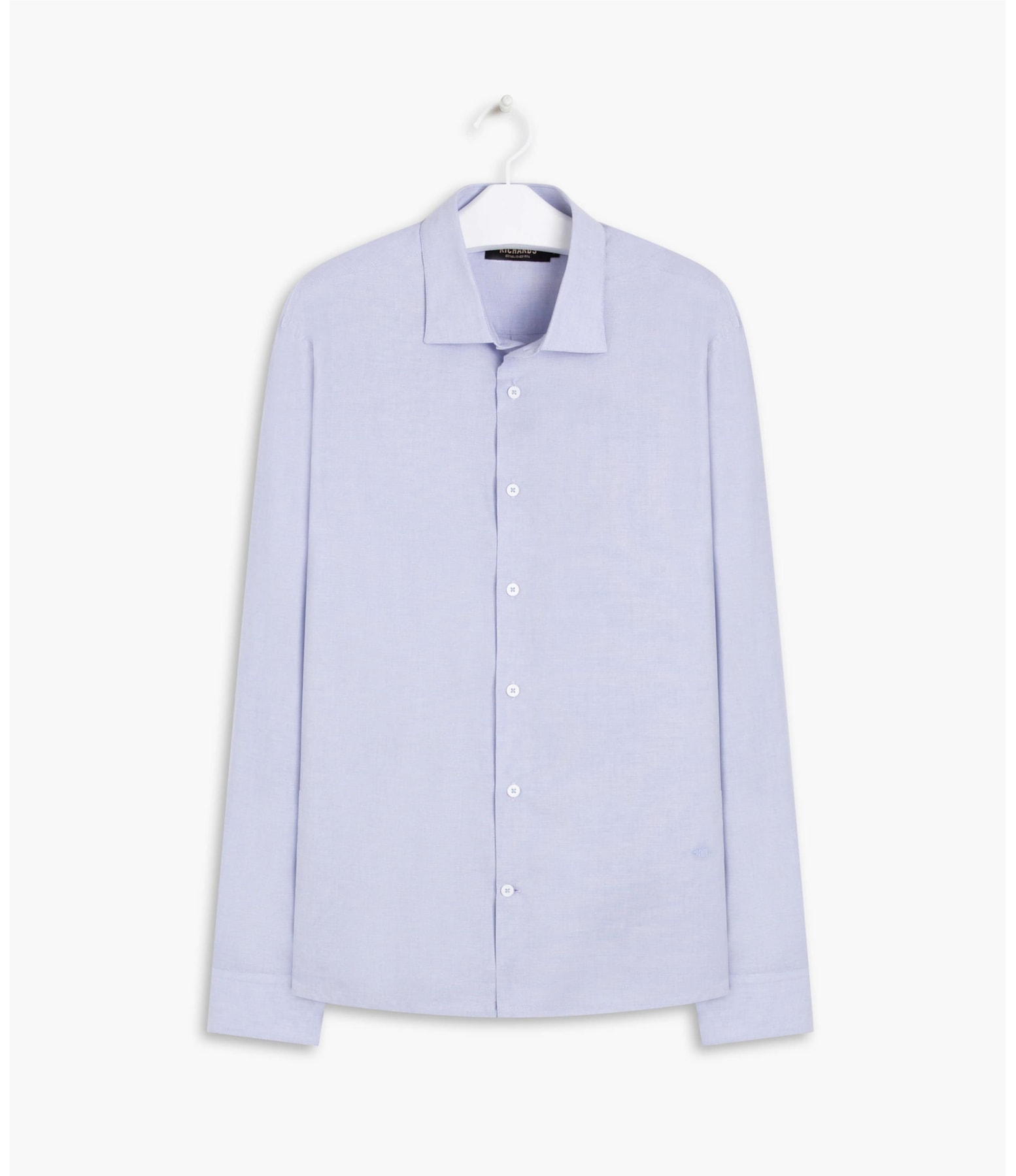 Camisa Fil a Fil Ml Cinza Claro
