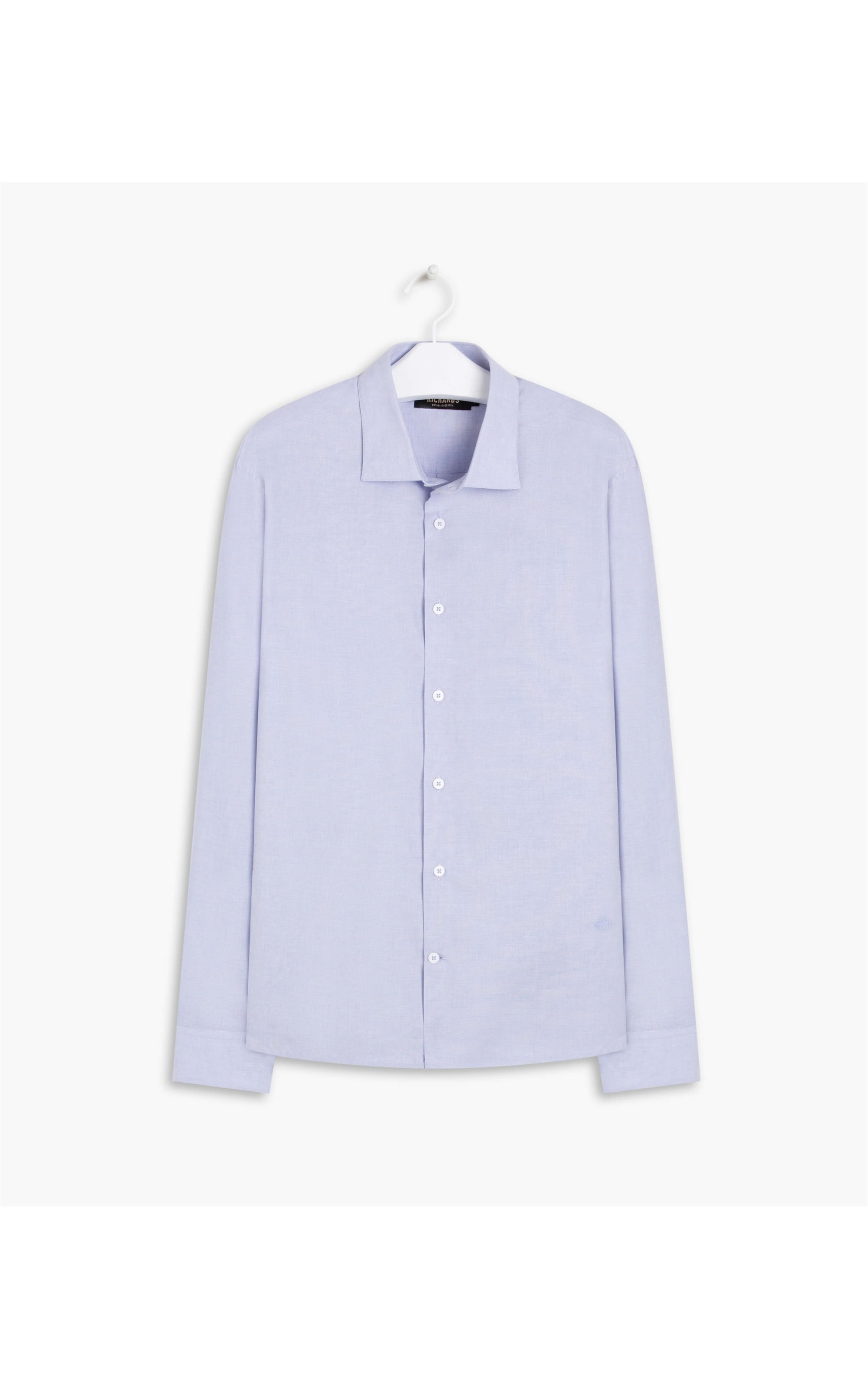 Camisa Fil a Fil Ml Cinza Claro
