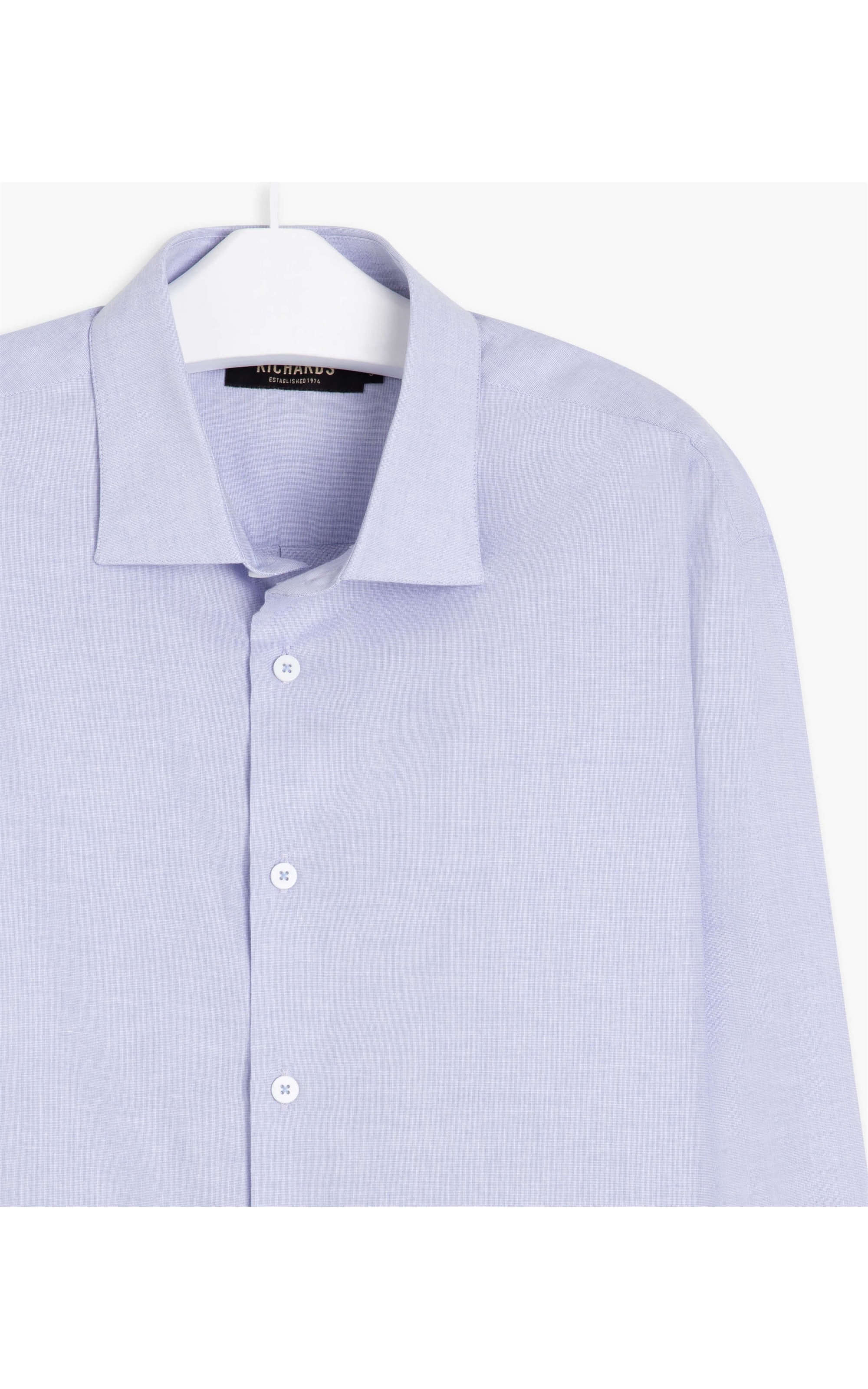 Camisa Fil a Fil Ml Cinza Claro