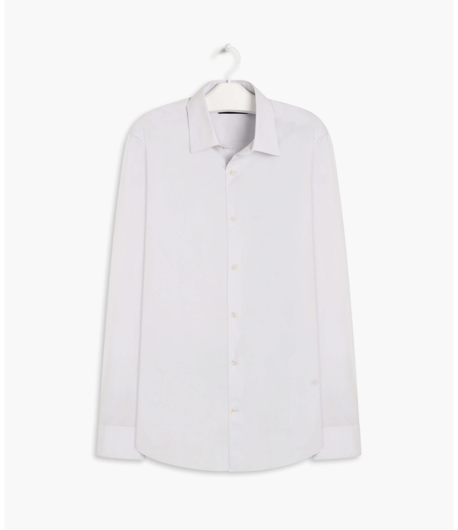 Camisa Fil a Fil Ml Cinza Claro